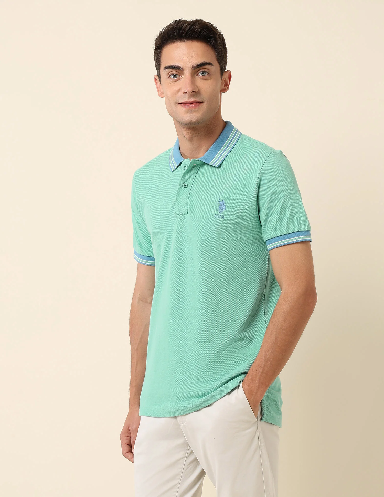 Slim Fit Solid Polo Shirt - Image 4