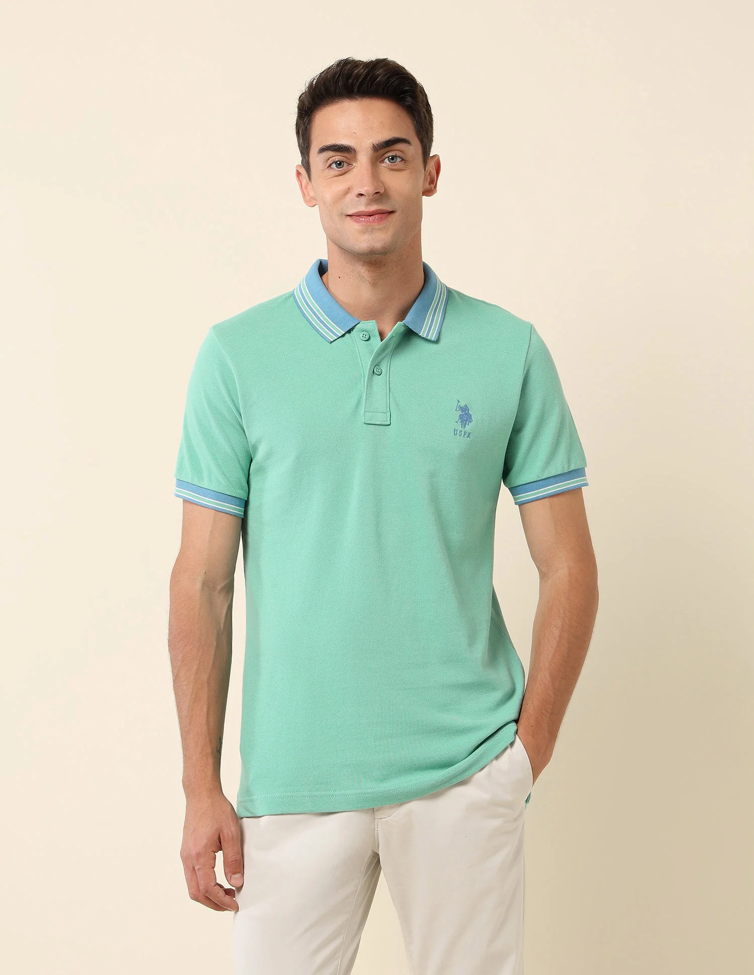 Slim Fit Solid Polo Shirt - Image 6