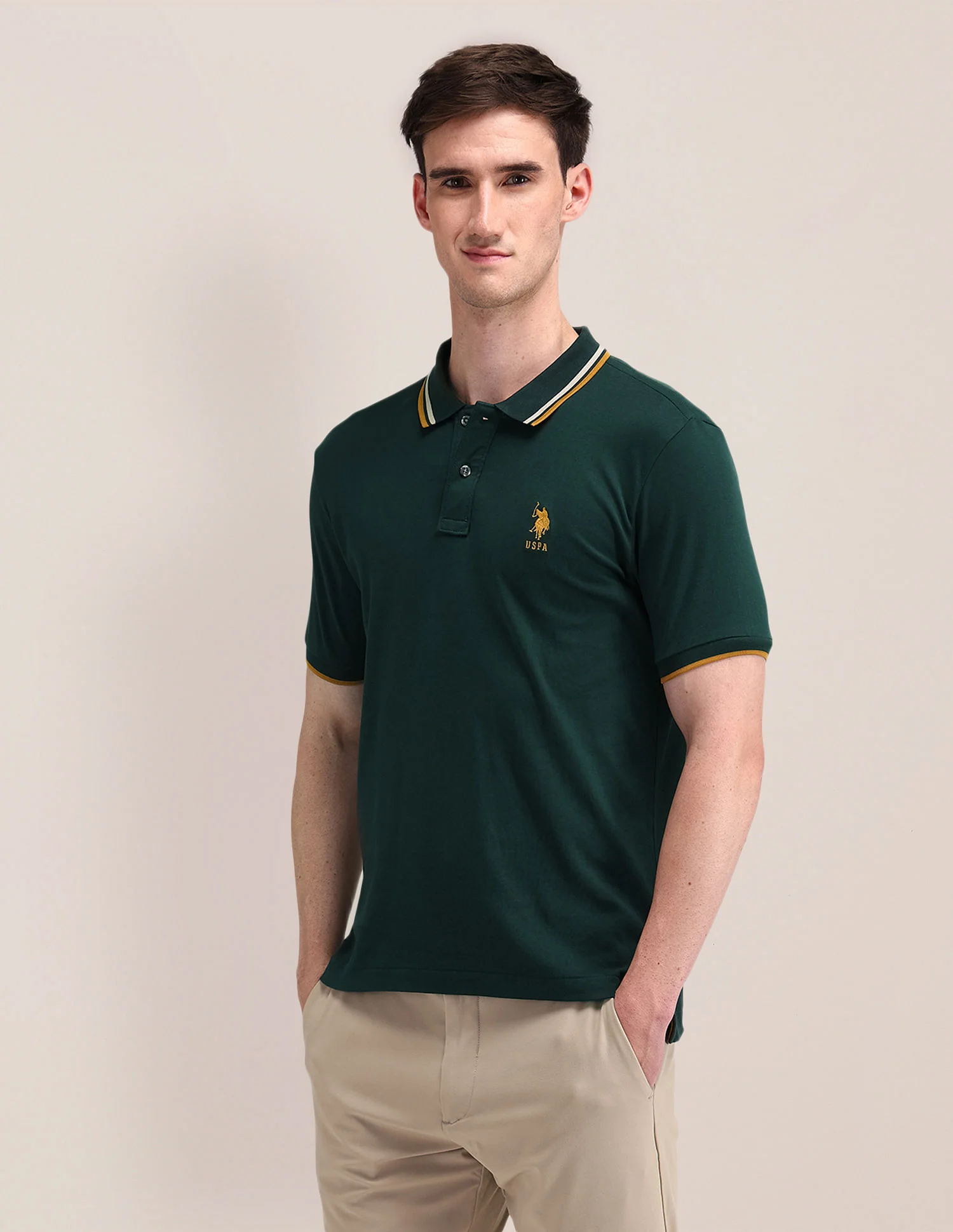 Slim Fit Solid Polo Shirt - Image 4