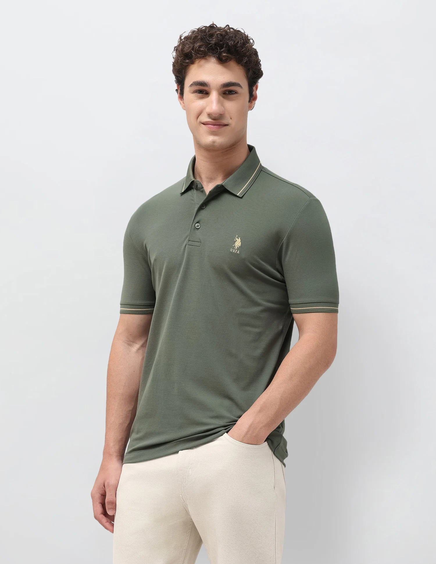 Slim Fit Solid Polo Shirt - Image 4
