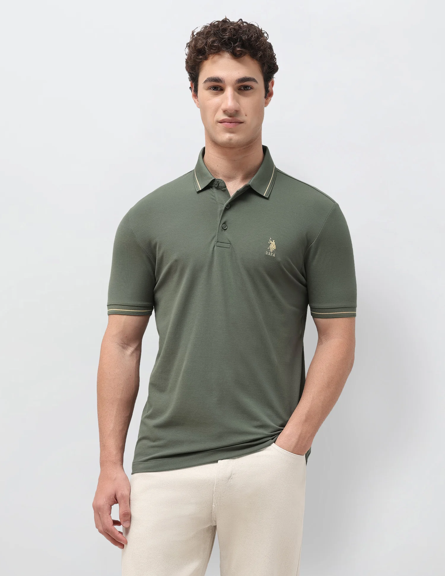 Slim Fit Solid Polo Shirt - Image 6