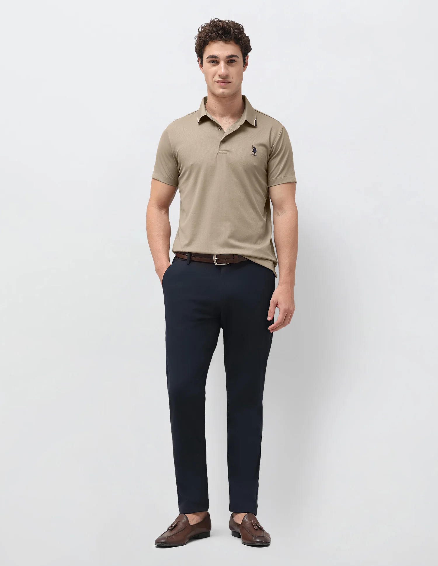 Slim Fit Solid Polo Shirt - Image 3