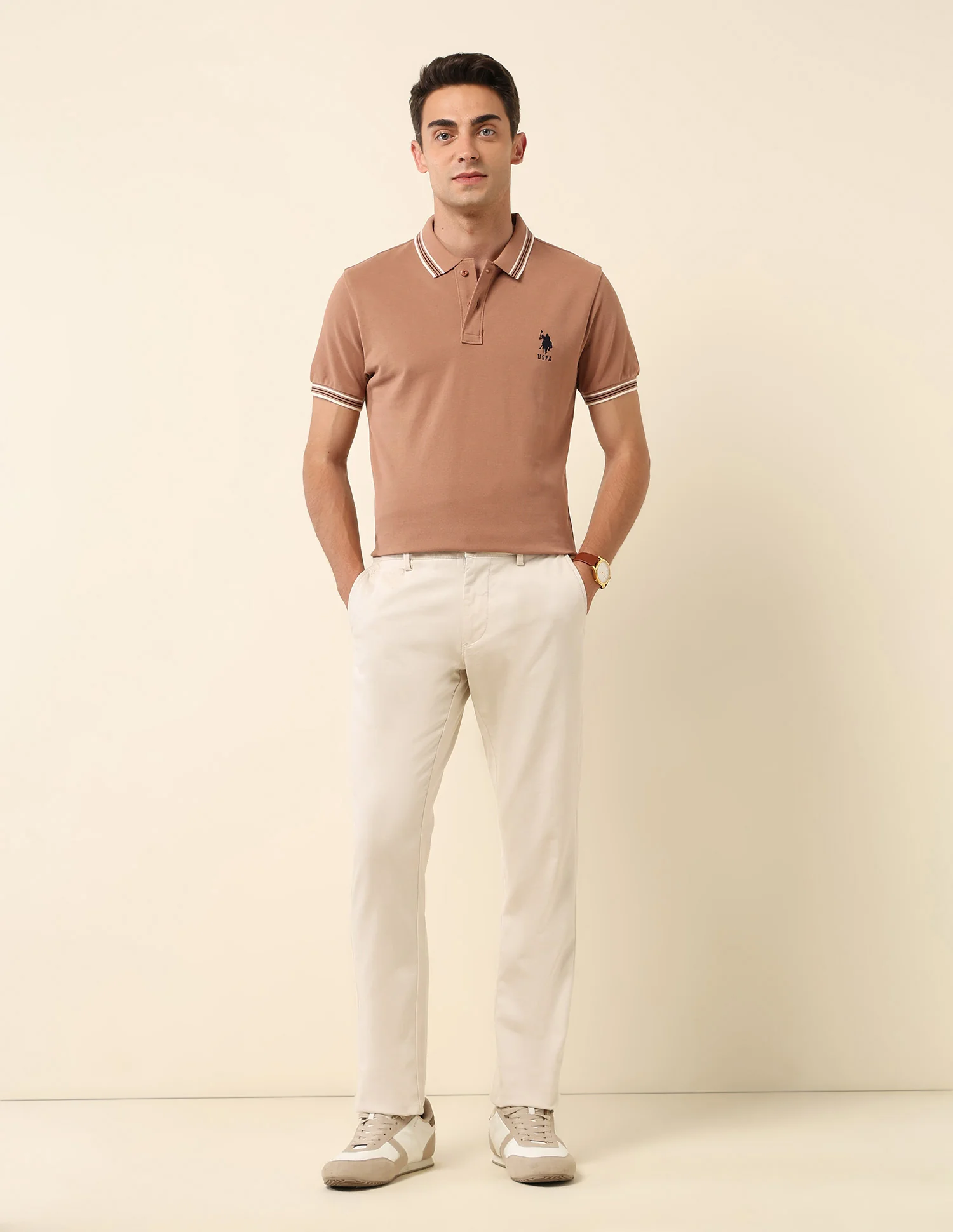 Slim Fit Solid Polo Shirt - Image 3