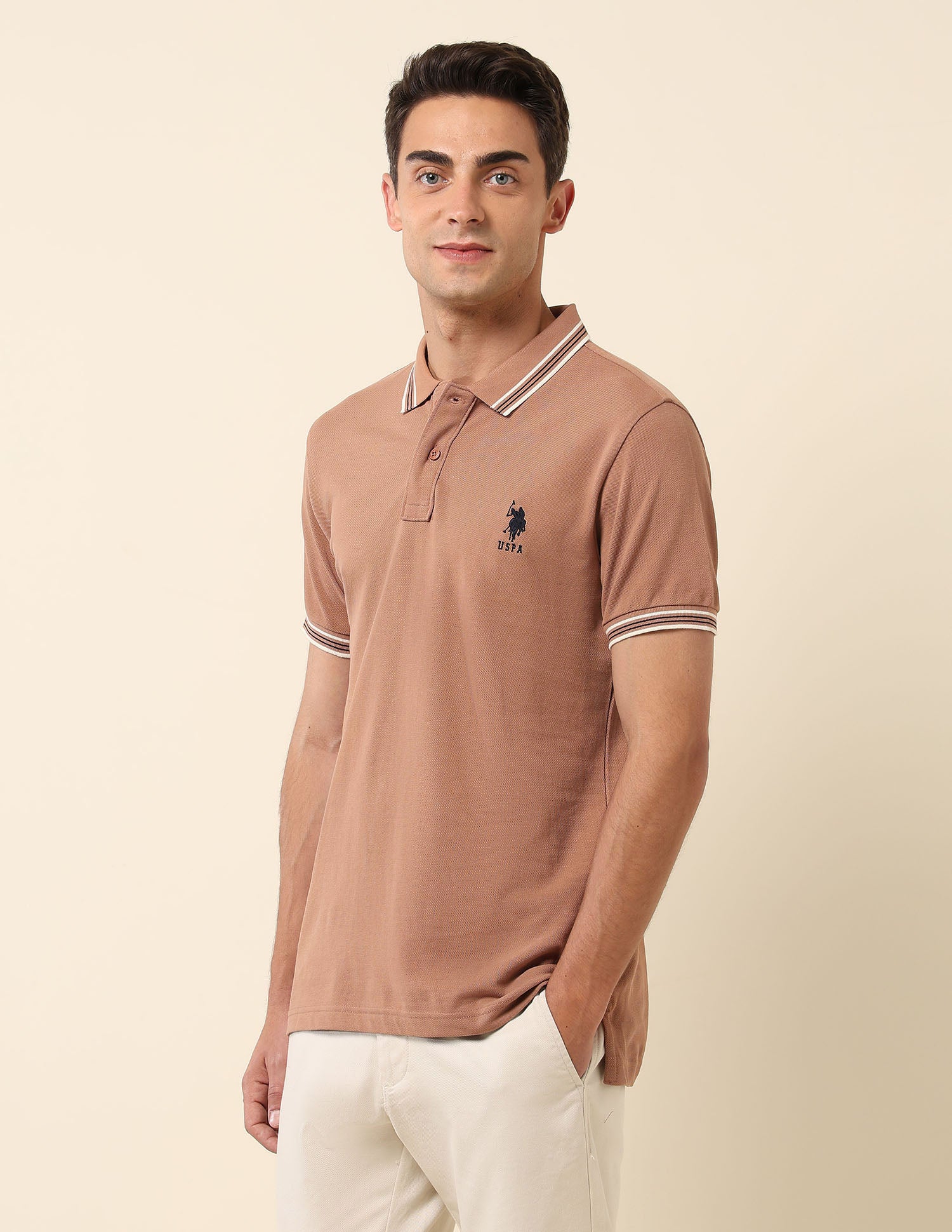 Slim Fit Solid Polo Shirt - Image 4