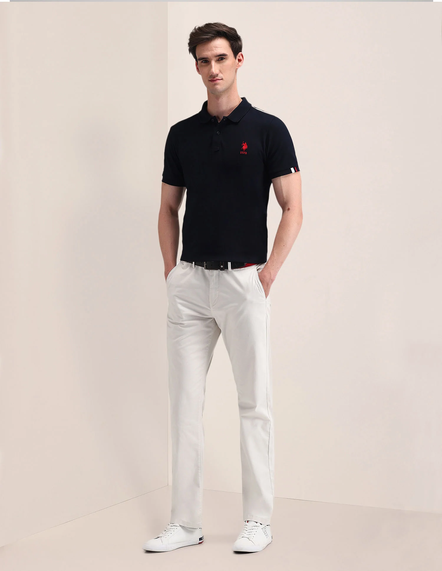 Slim Fit Solid Polo Shirt - Image 3