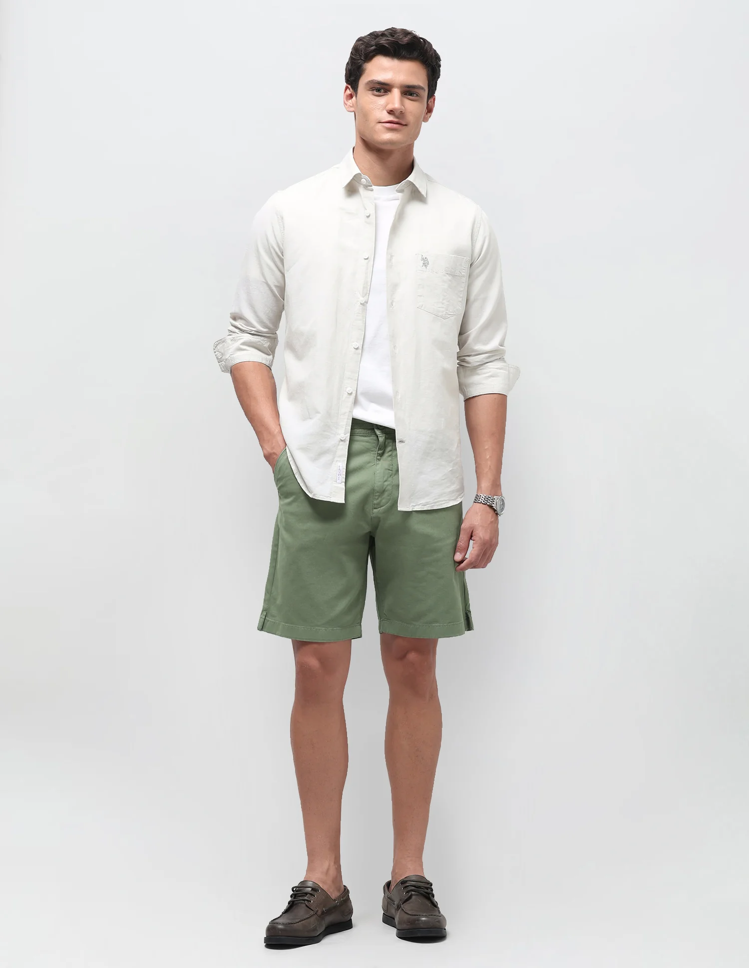 Slim Fit Solid Shorts - Image 3