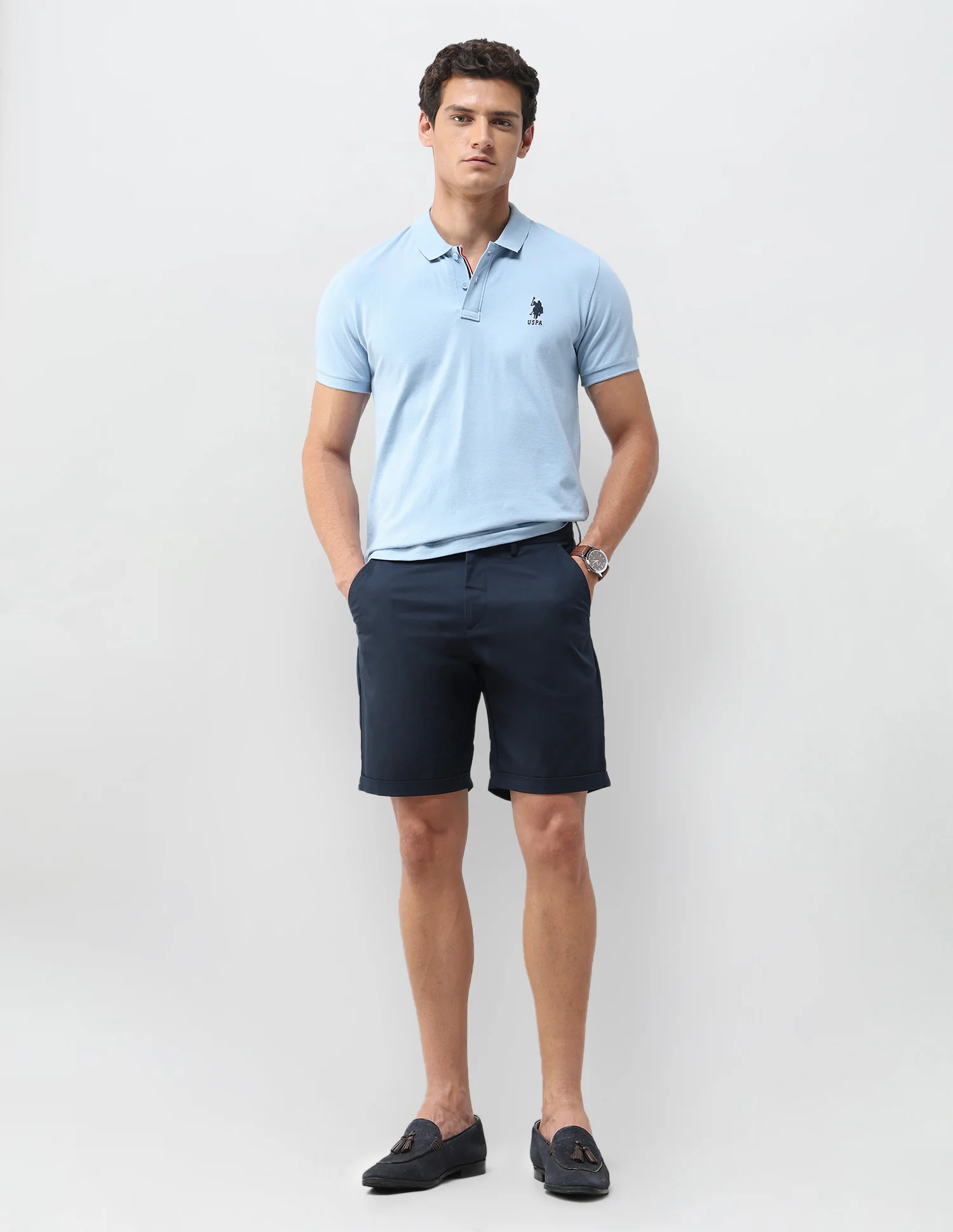 Slim Fit Solid Shorts - Image 3
