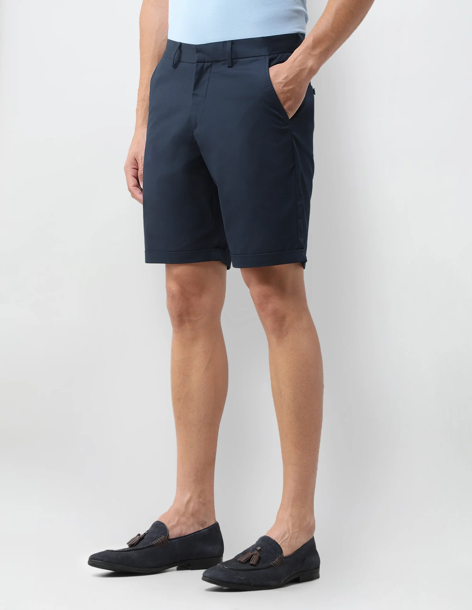 Slim Fit Solid Shorts - Image 4