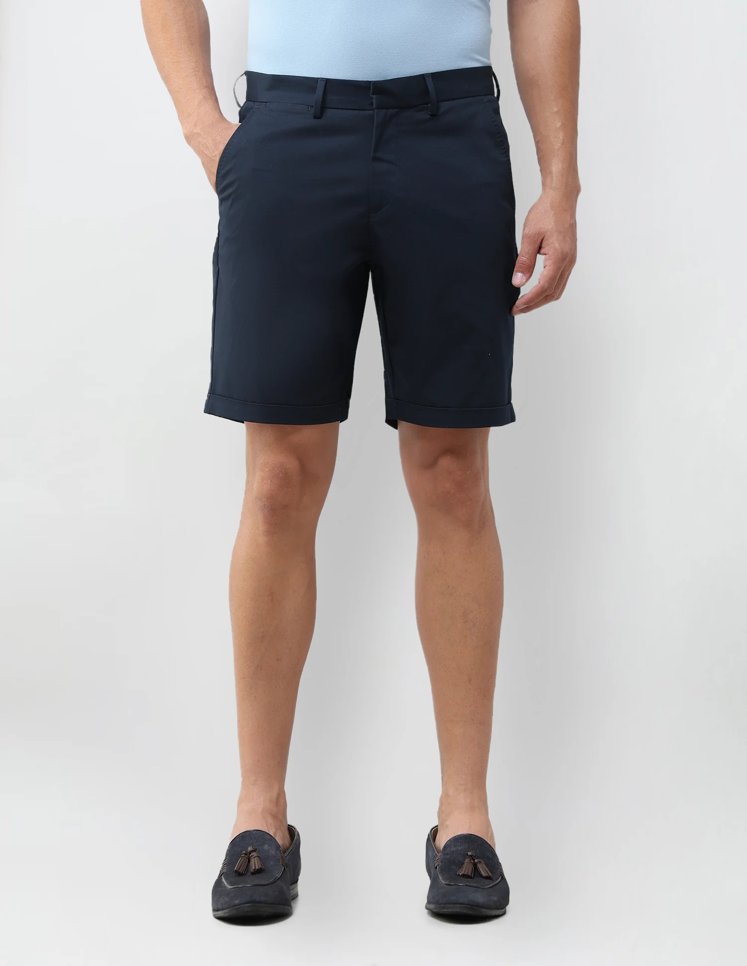 Slim Fit Solid Shorts - Image 6