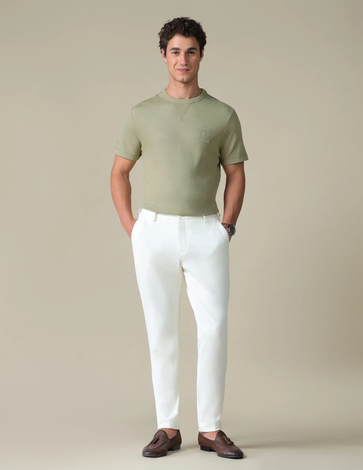 Slim Fit Solid T-Shirt - Image 3