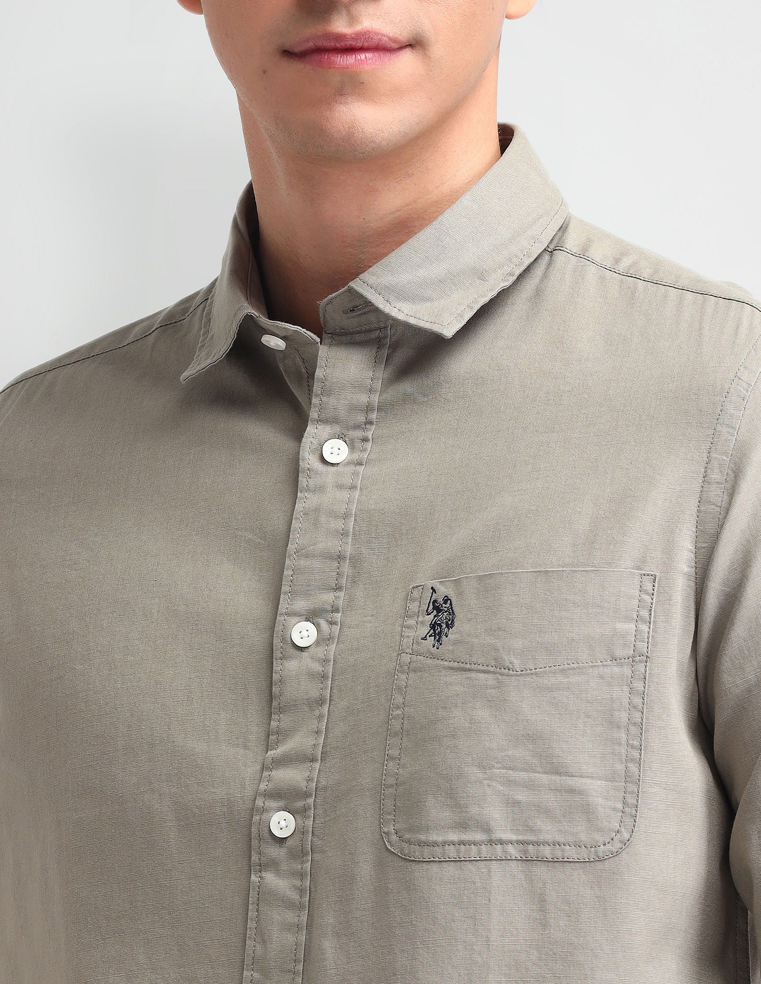 Slim Fit Solid Twill Shirt - Image 7