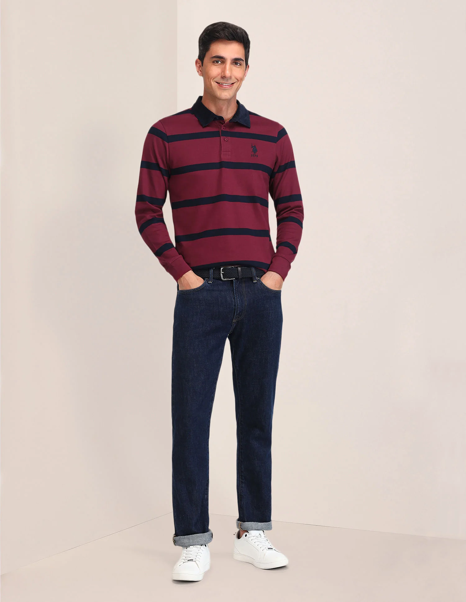 Slim Fit Striped Polo Shirt - Image 3