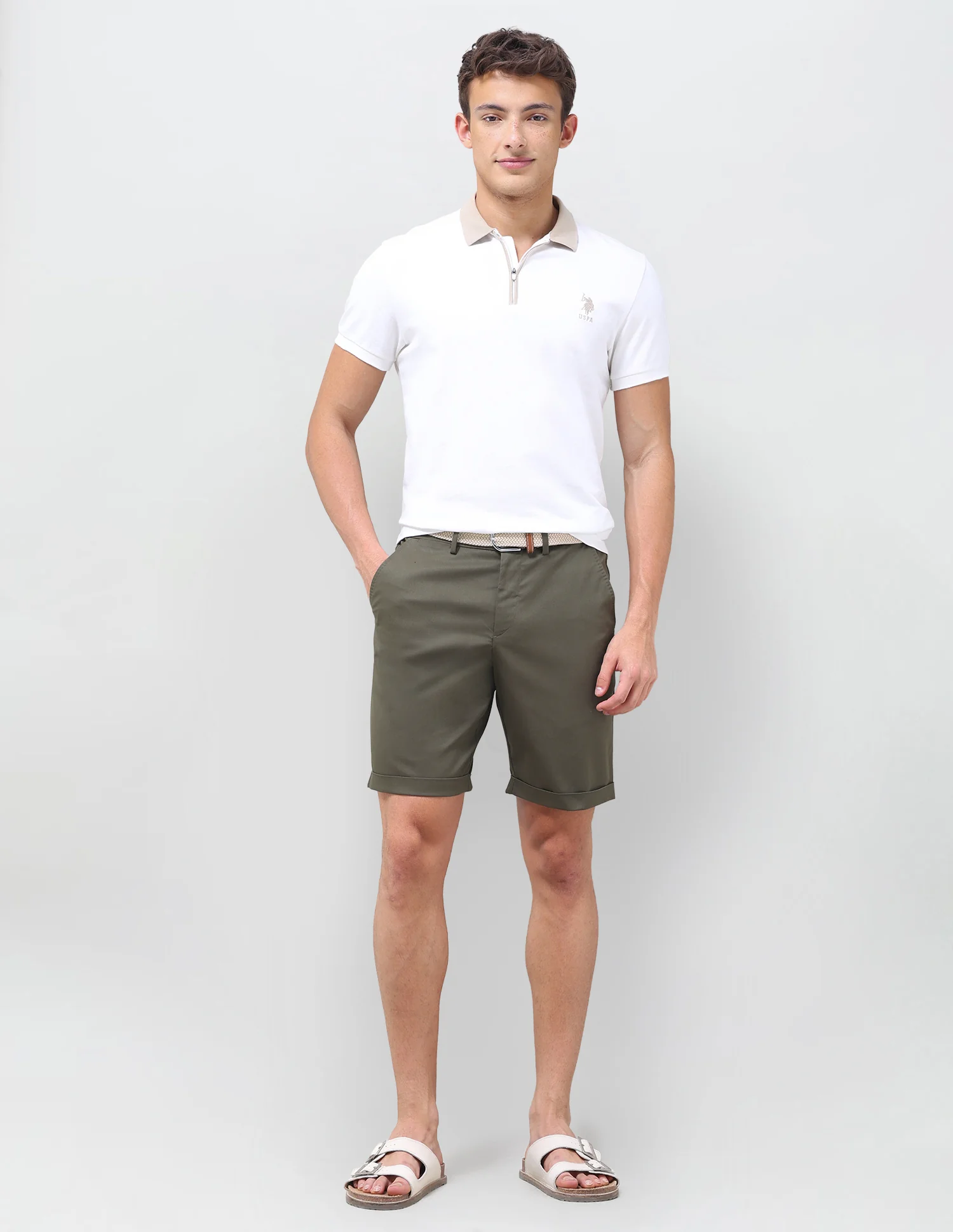Slim Fit Twill Chino Shorts - Image 3