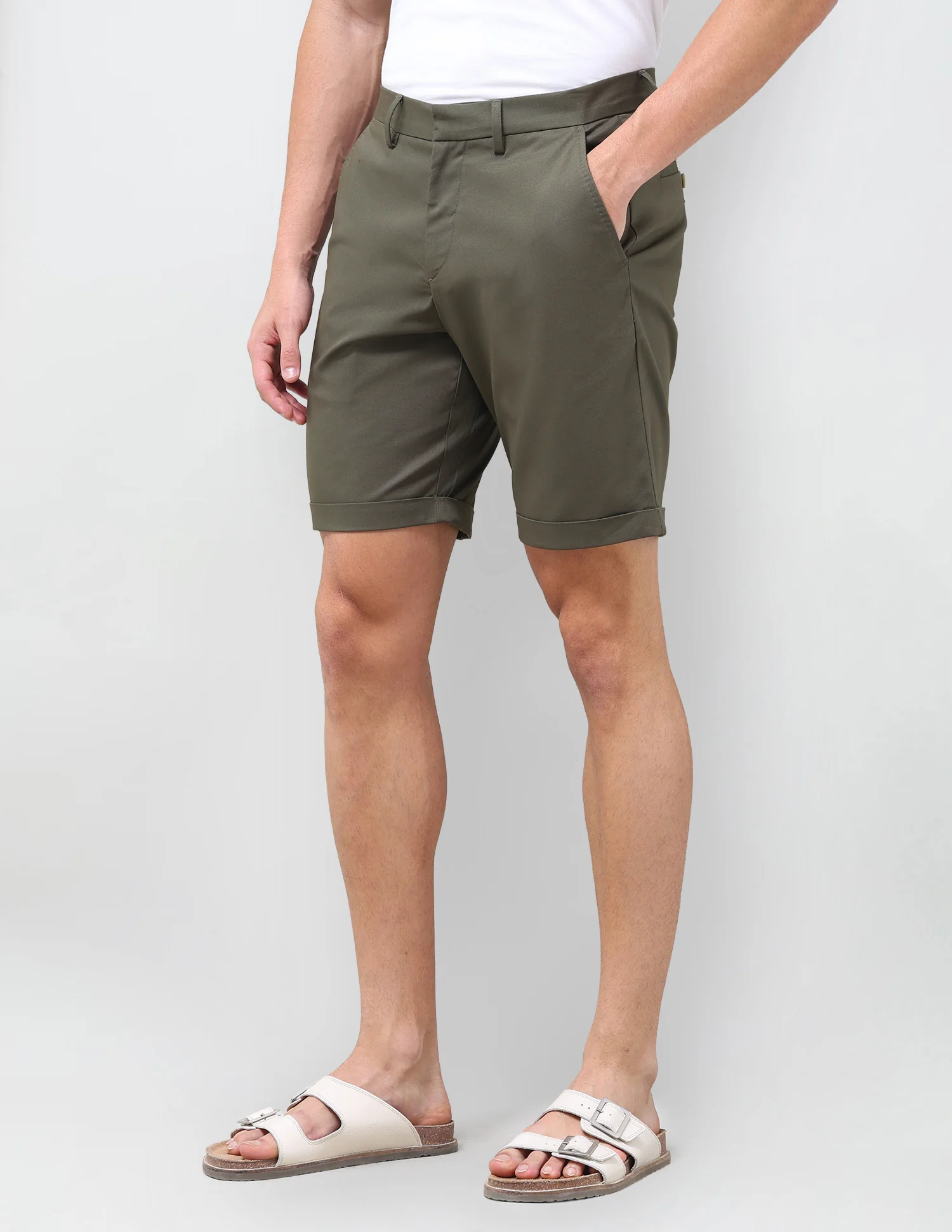 Slim Fit Twill Chino Shorts - Image 4