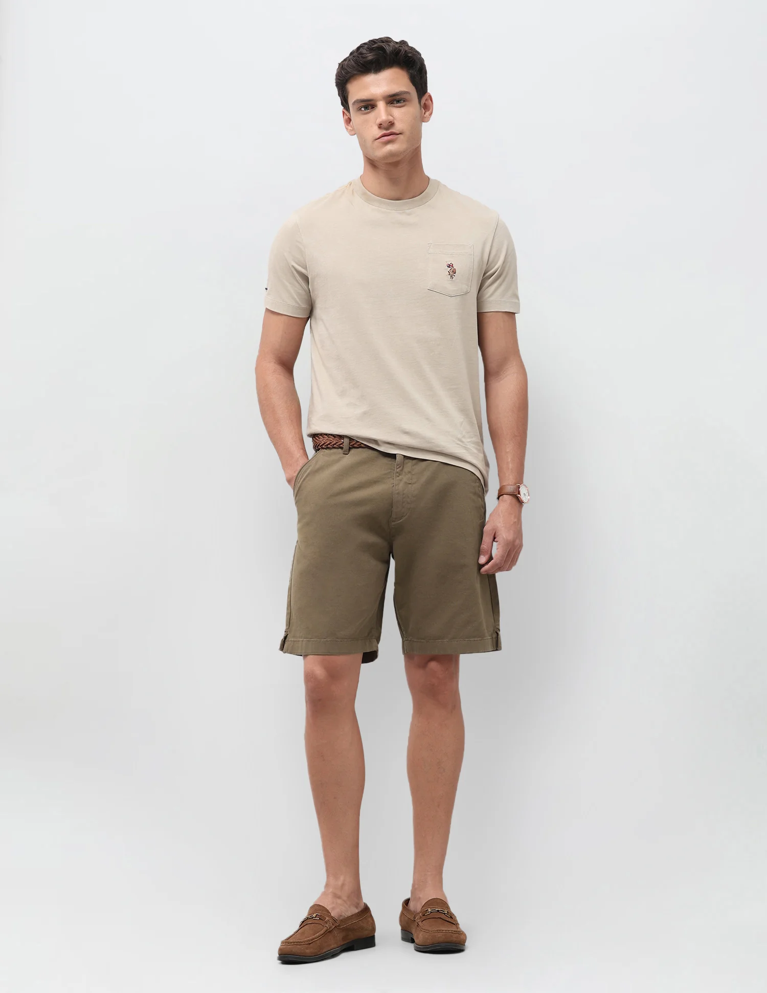 Slim Fit Twill Shorts - Image 3