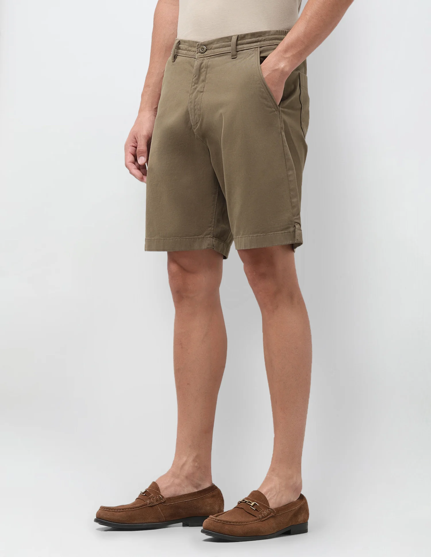 Slim Fit Twill Shorts - Image 4