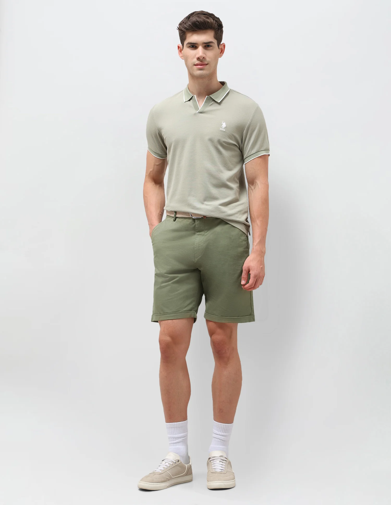 Slim Fit Twill Shorts - Image 3