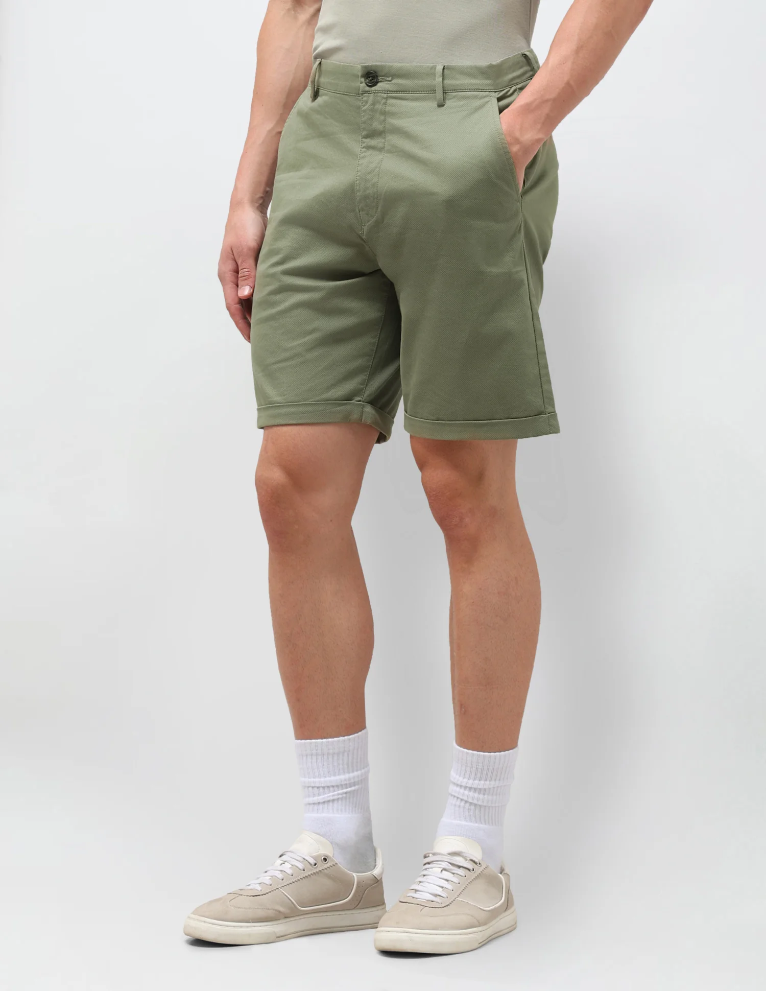 Slim Fit Twill Shorts - Image 4