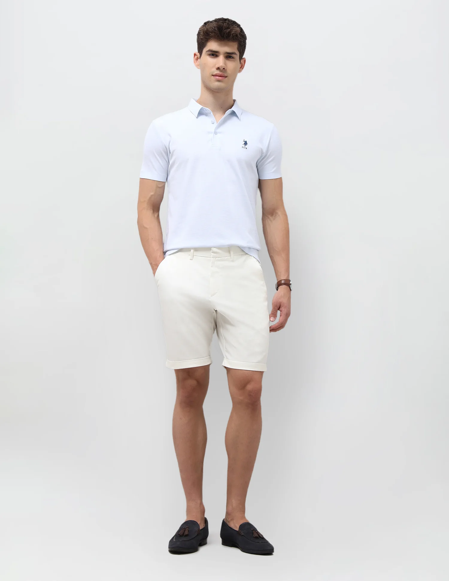 Slim Fit Twill Shorts - Image 3