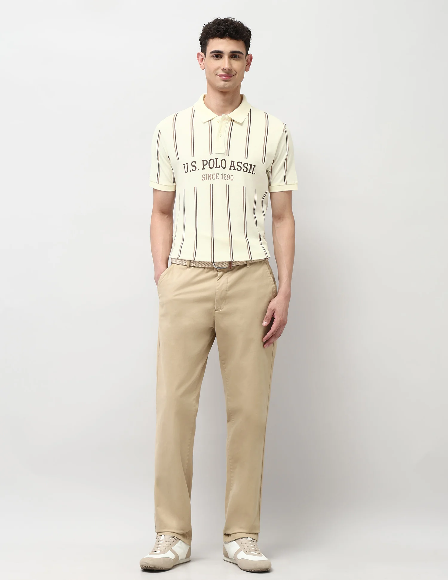 Slim Fit Vertical Striped Polo Shirt - Image 3