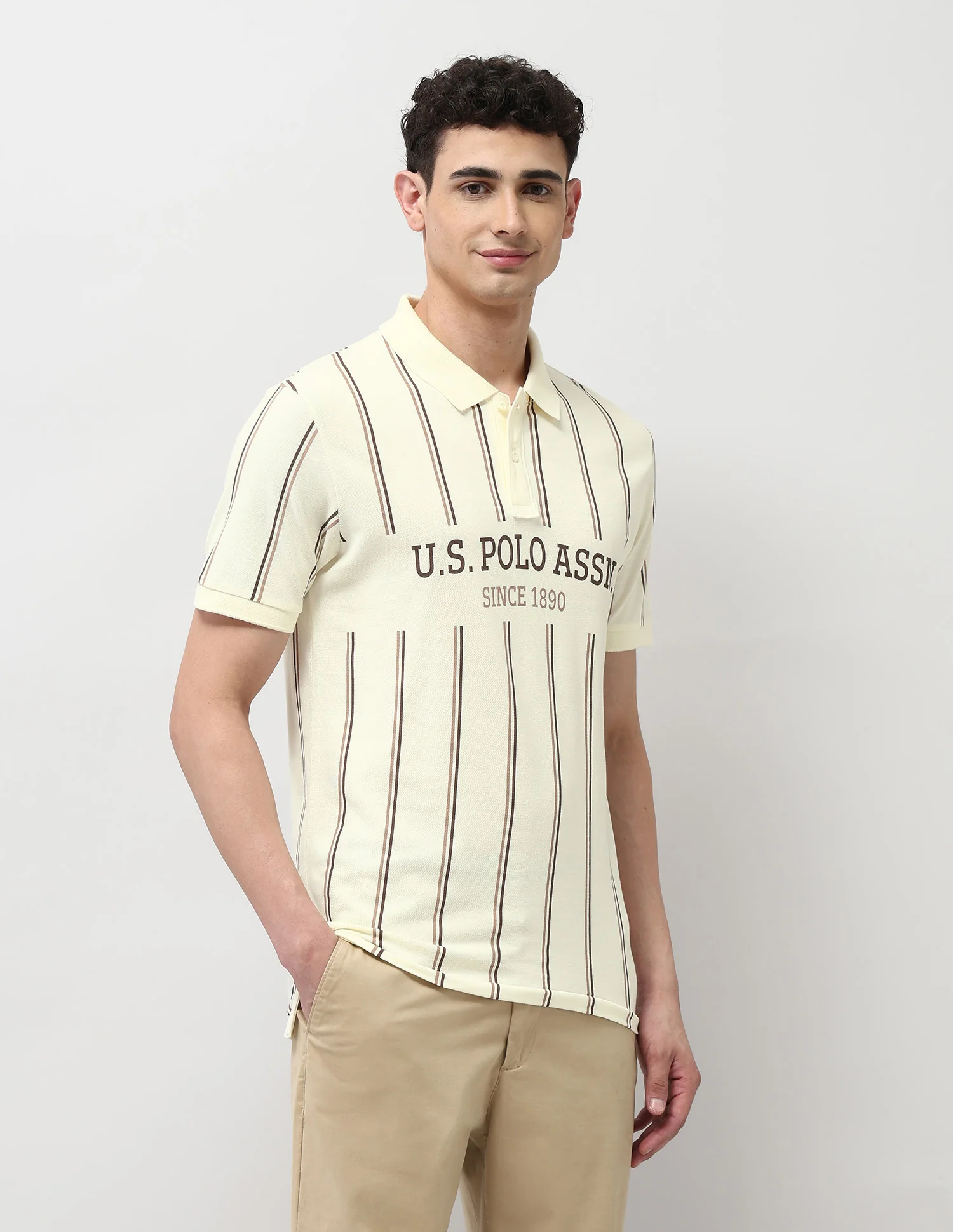 Slim Fit Vertical Striped Polo Shirt - Image 4