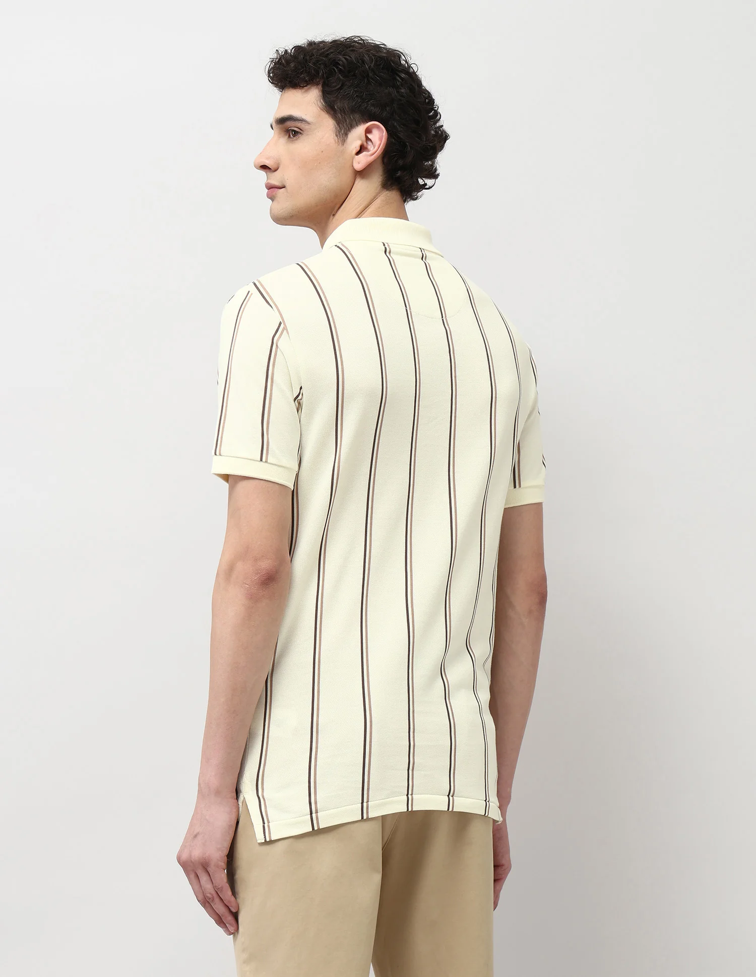 Slim Fit Vertical Striped Polo Shirt - Image 5