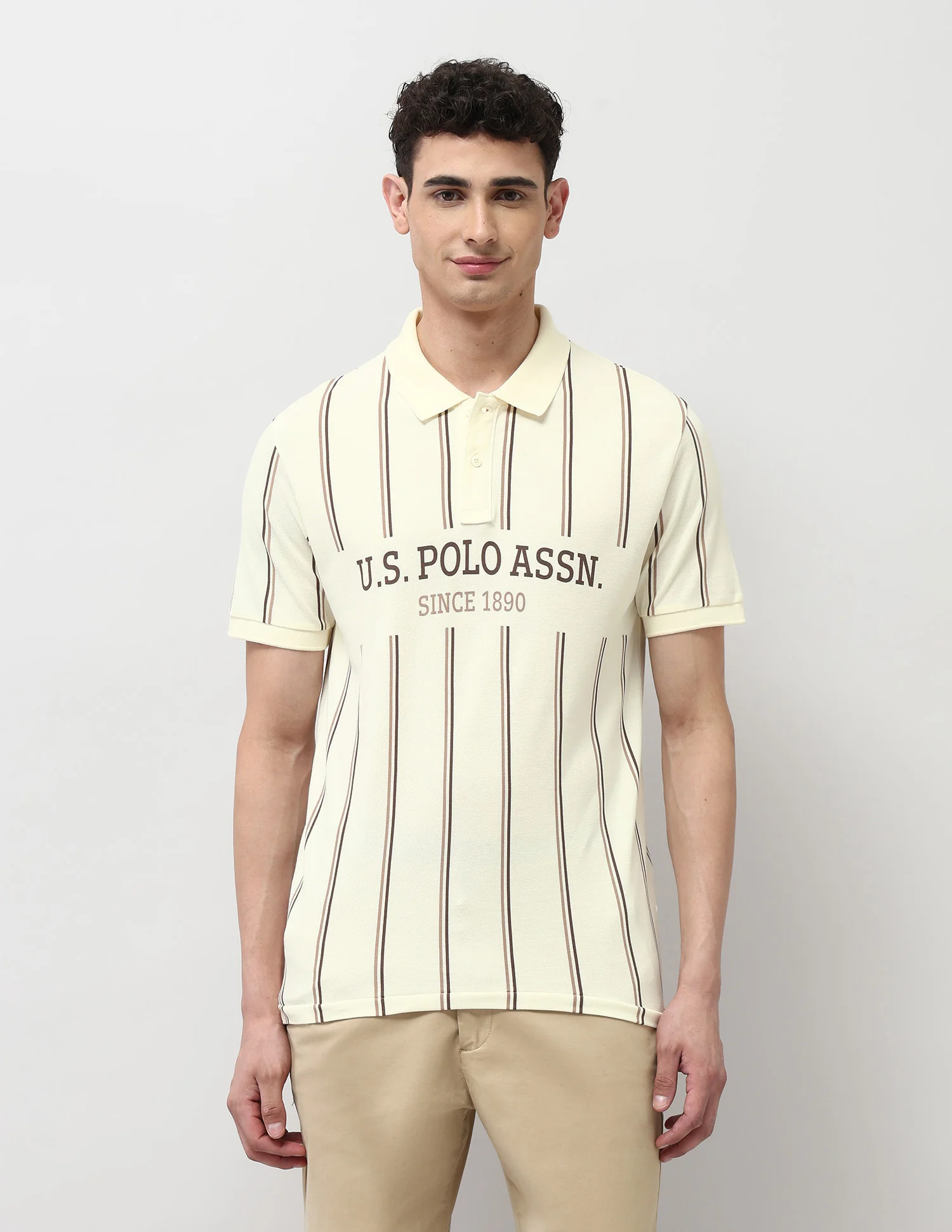Slim Fit Vertical Striped Polo Shirt - Image 6