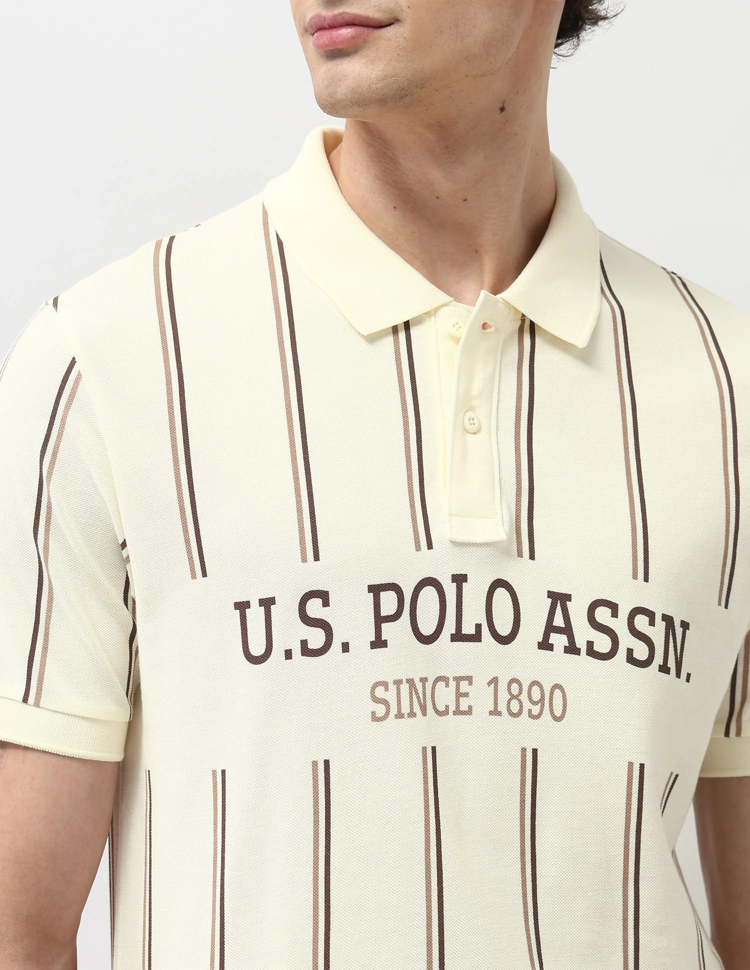Slim Fit Vertical Striped Polo Shirt - Image 7