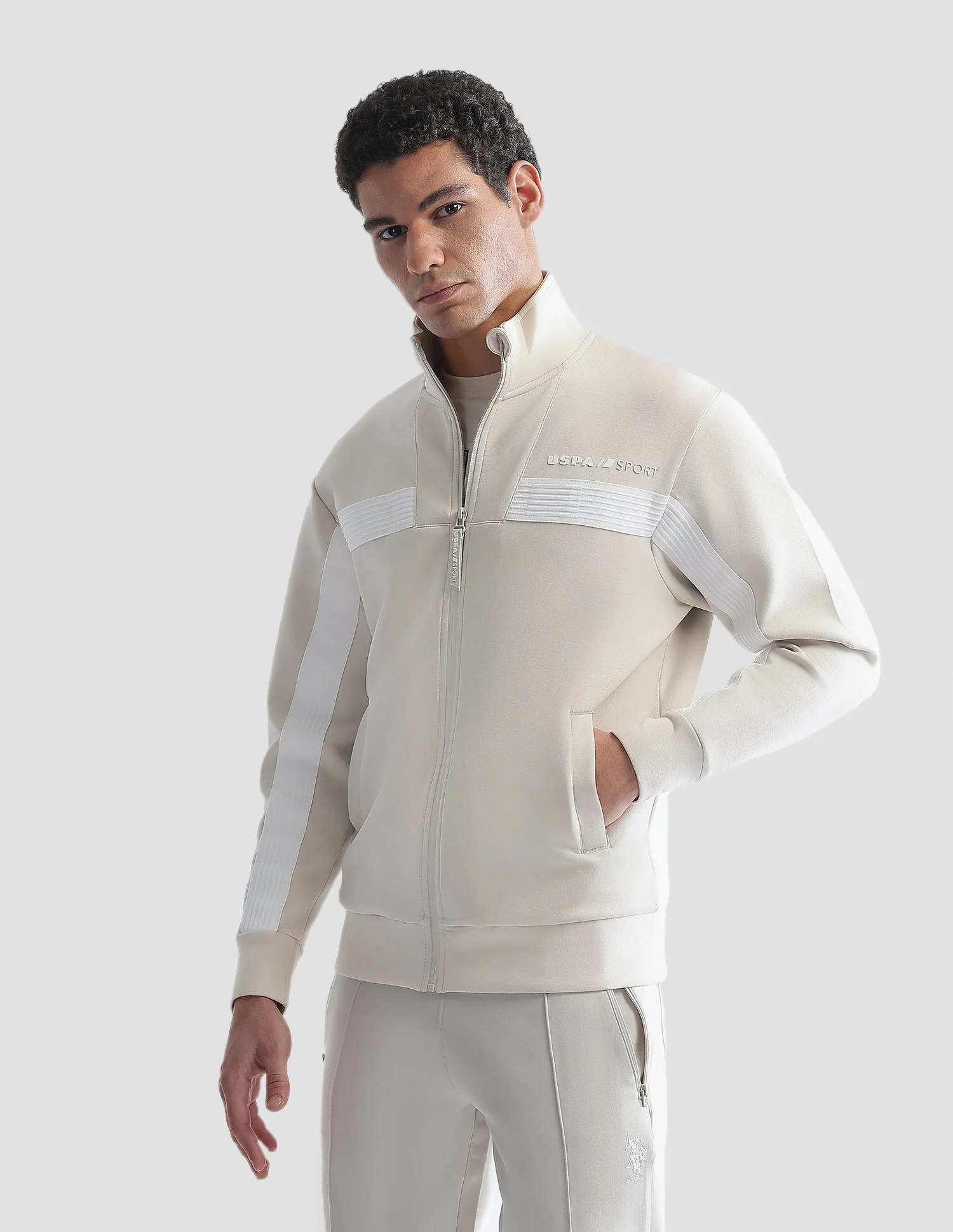 Slim Fit Zipper Active Sweatshirt - Image 4