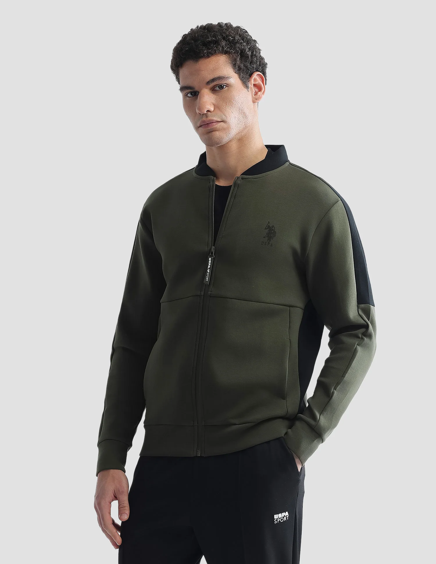 Slim Fit Zipper Active Sweatshirt - Image 4