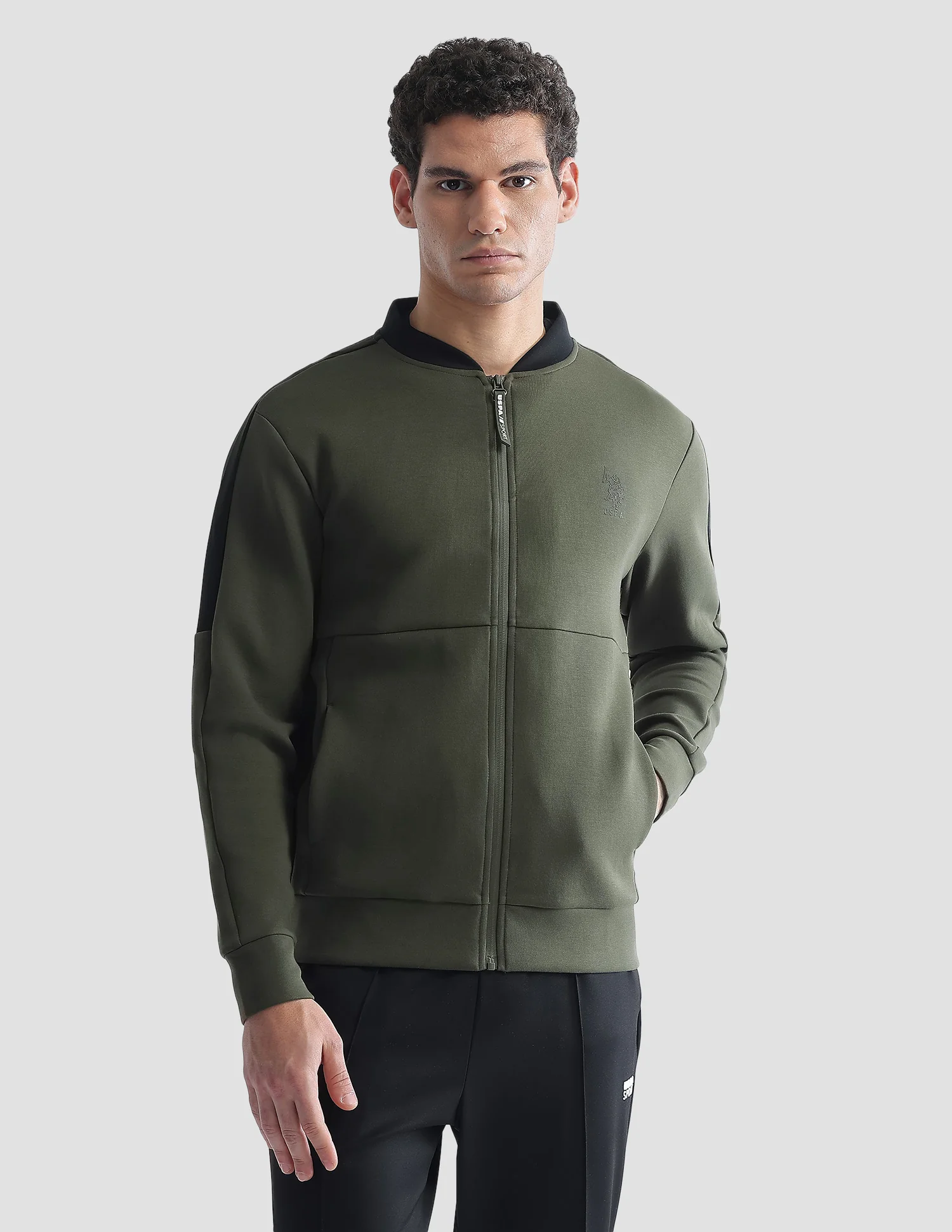 Slim Fit Zipper Active Sweatshirt - Image 6