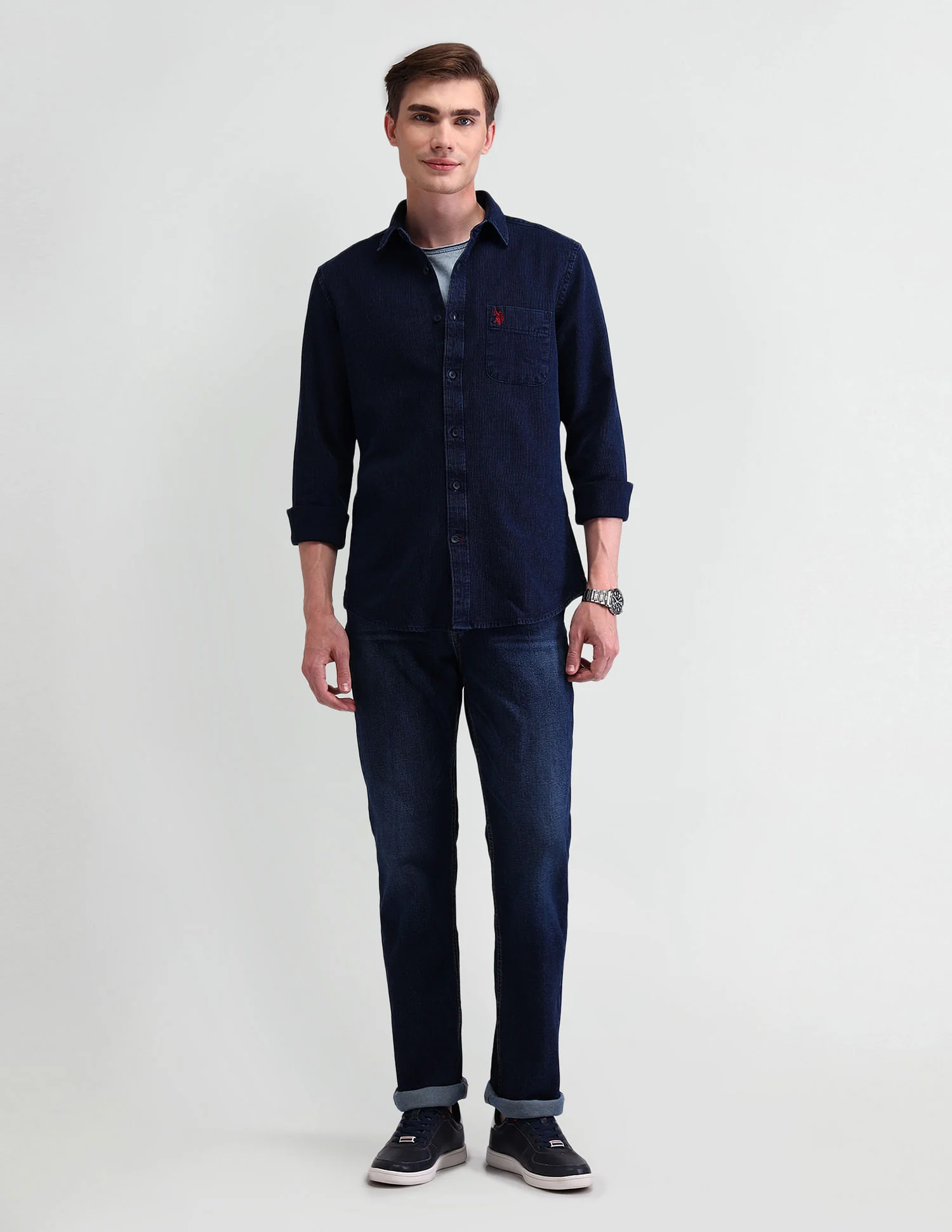 Slim Solid Dobby Shirt - Image 3