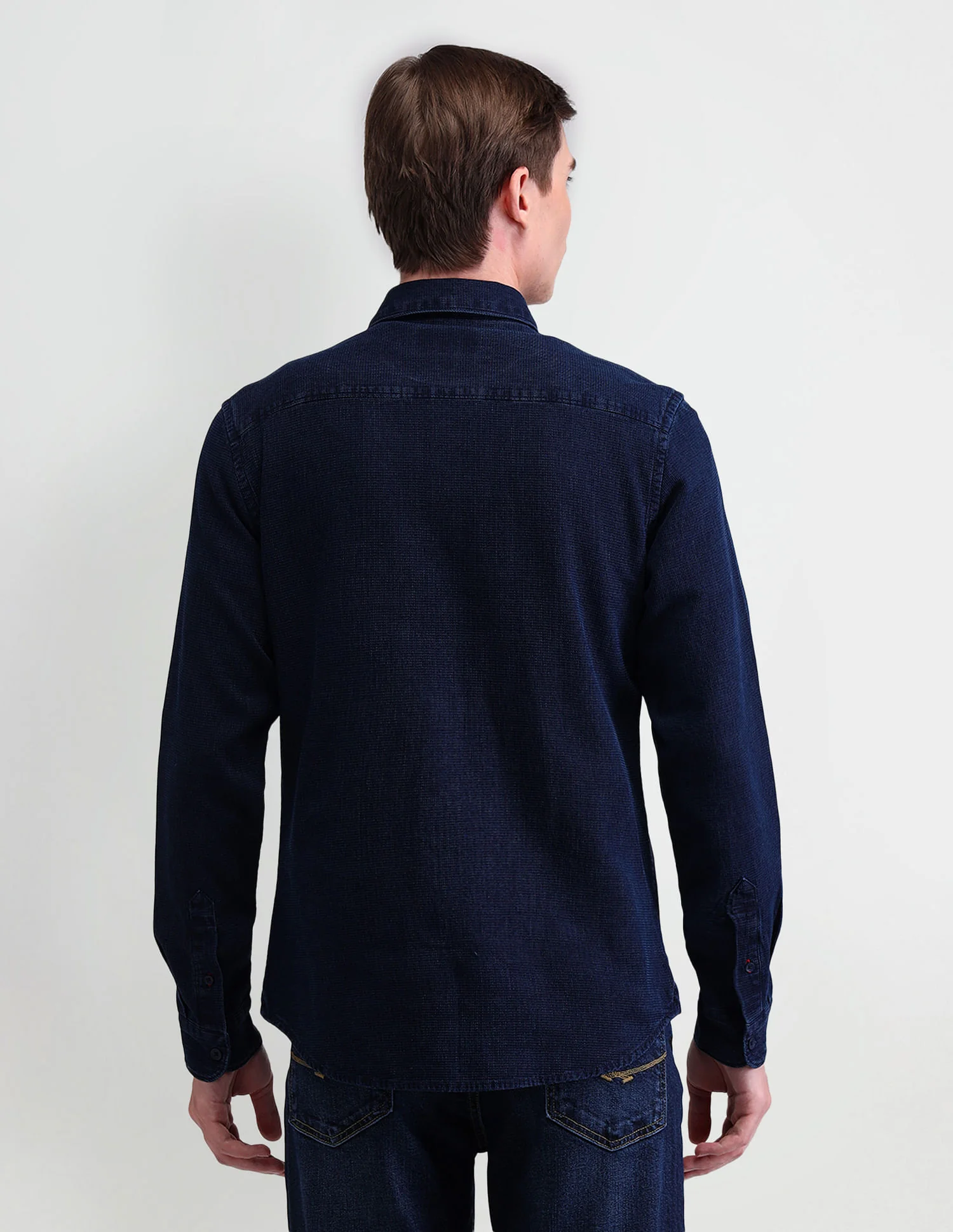 Slim Solid Dobby Shirt - Image 5