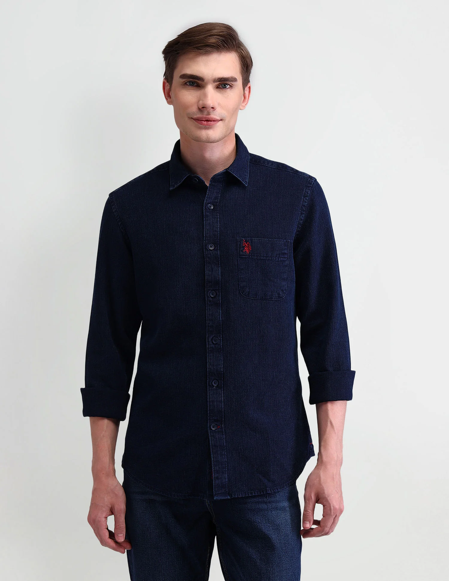 Slim Solid Dobby Shirt - Image 6