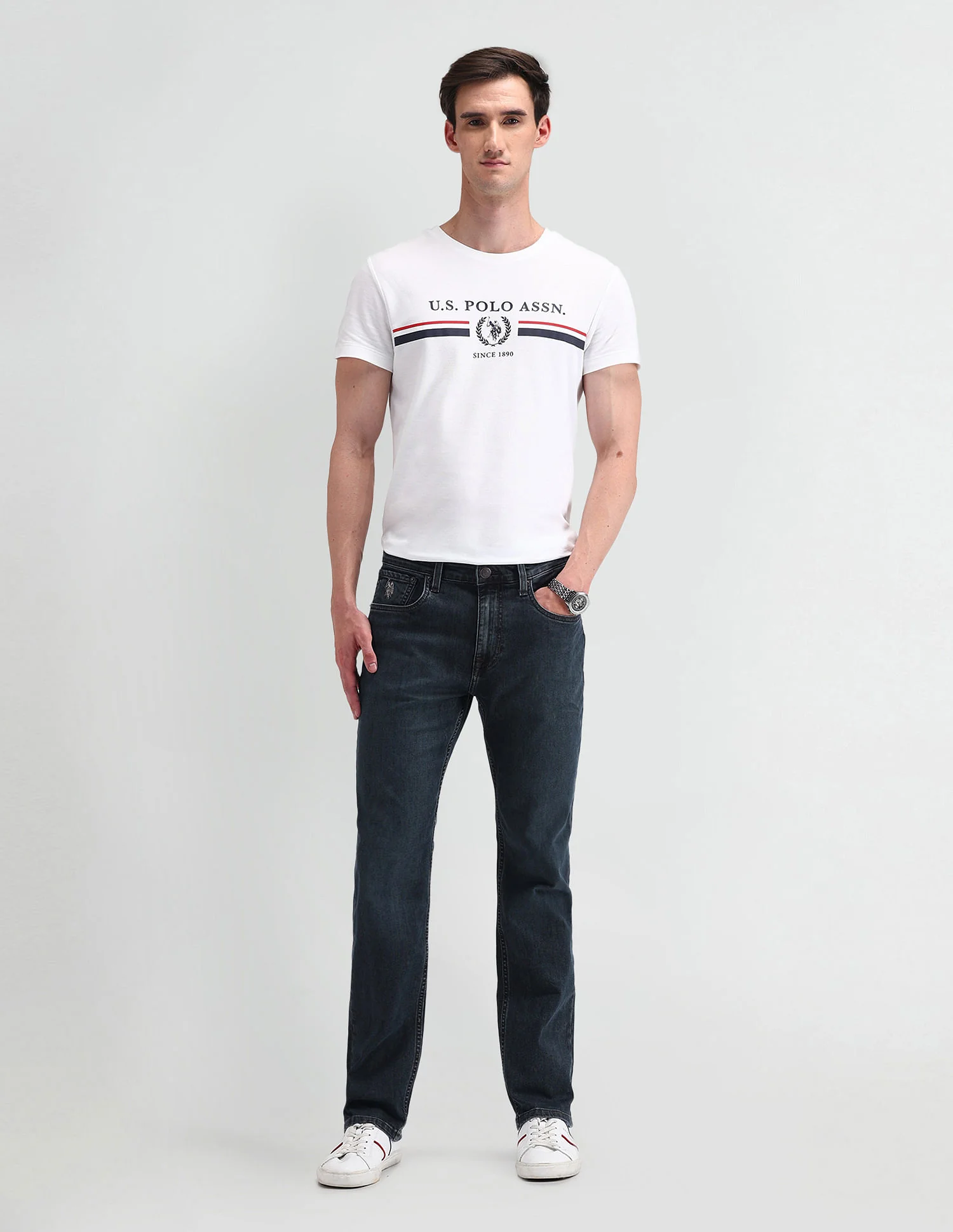 Slim Straight Fit Blue Jeans - Image 2