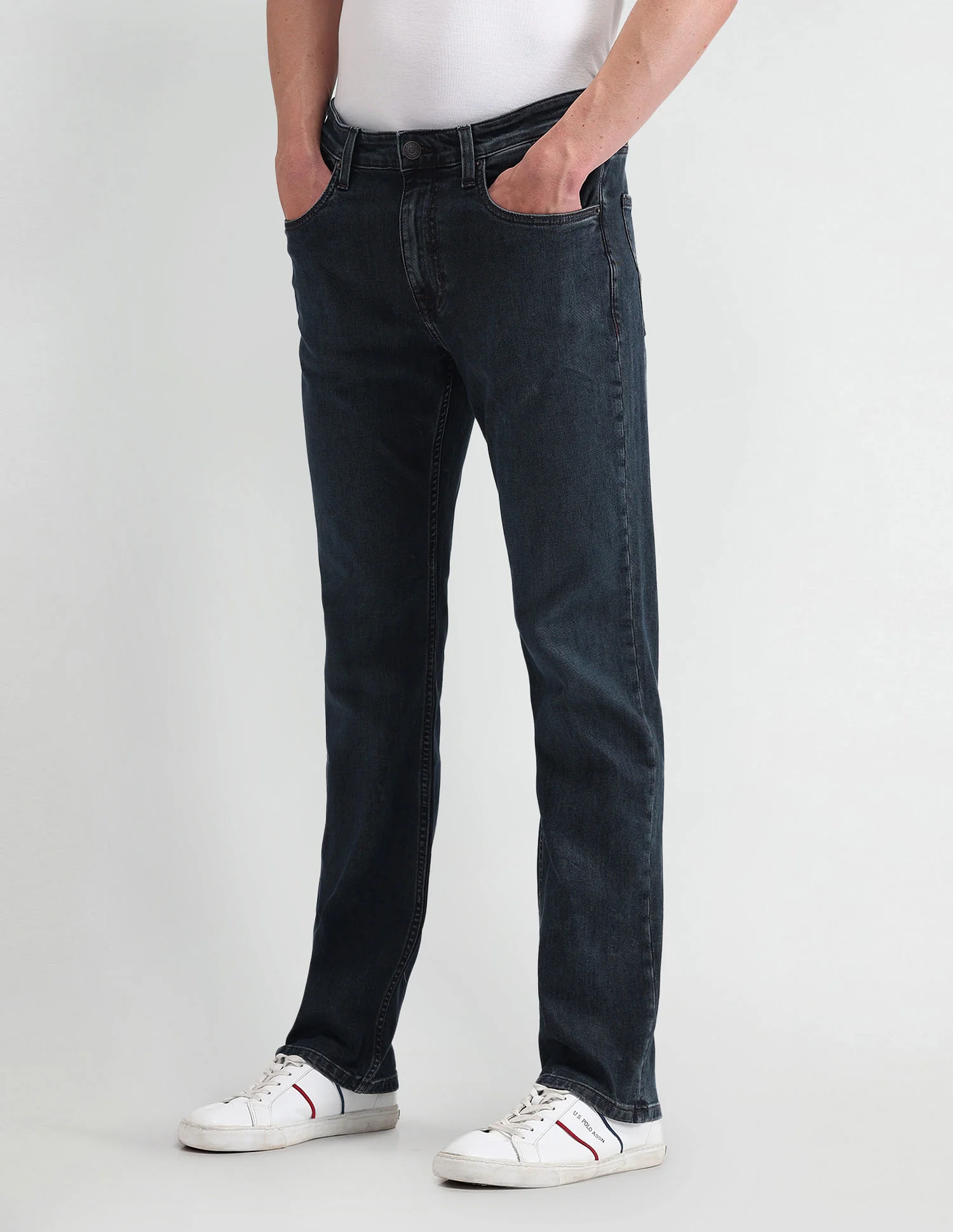 Slim Straight Fit Blue Jeans - Image 3