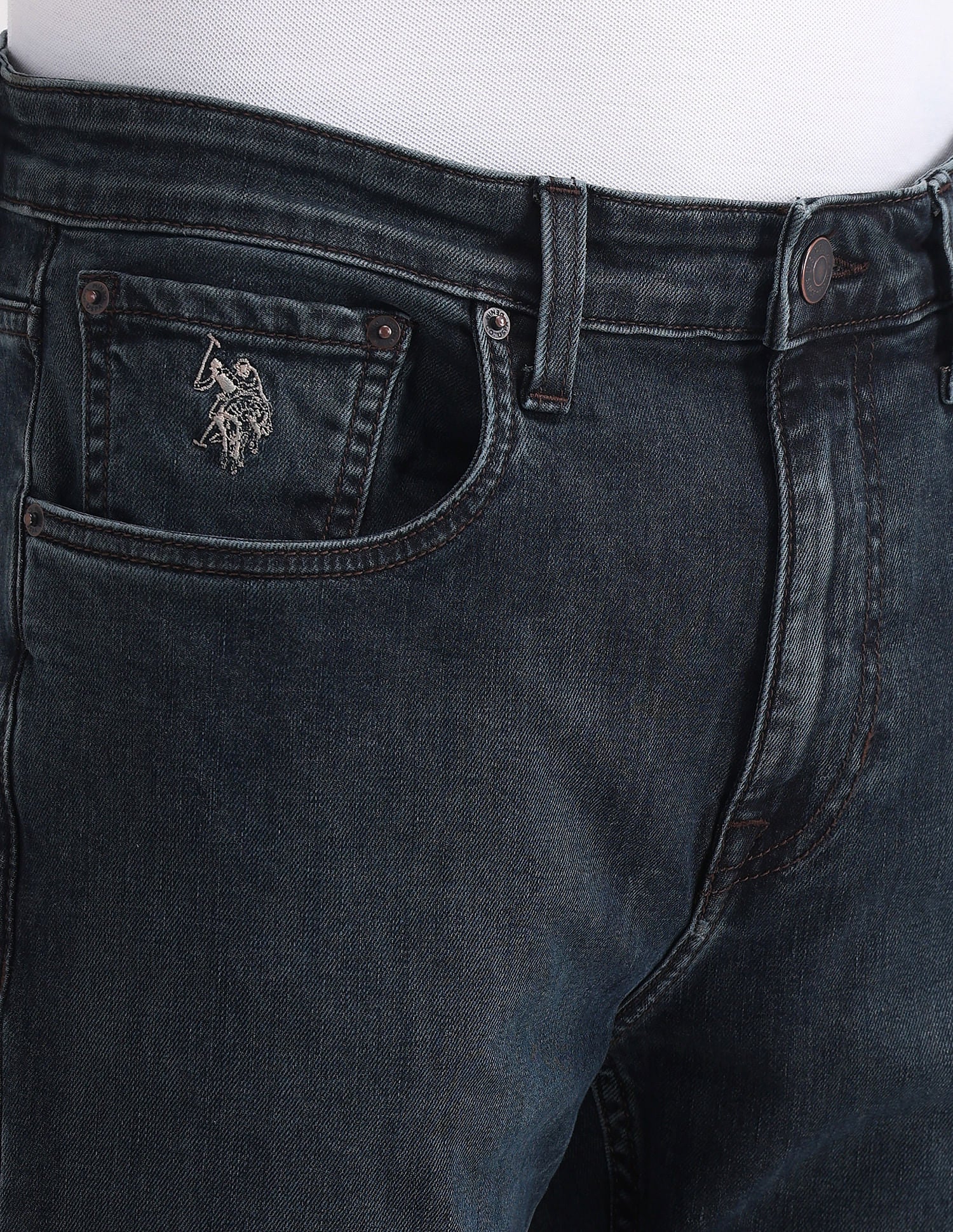 Slim Straight Fit Blue Jeans - Image 7