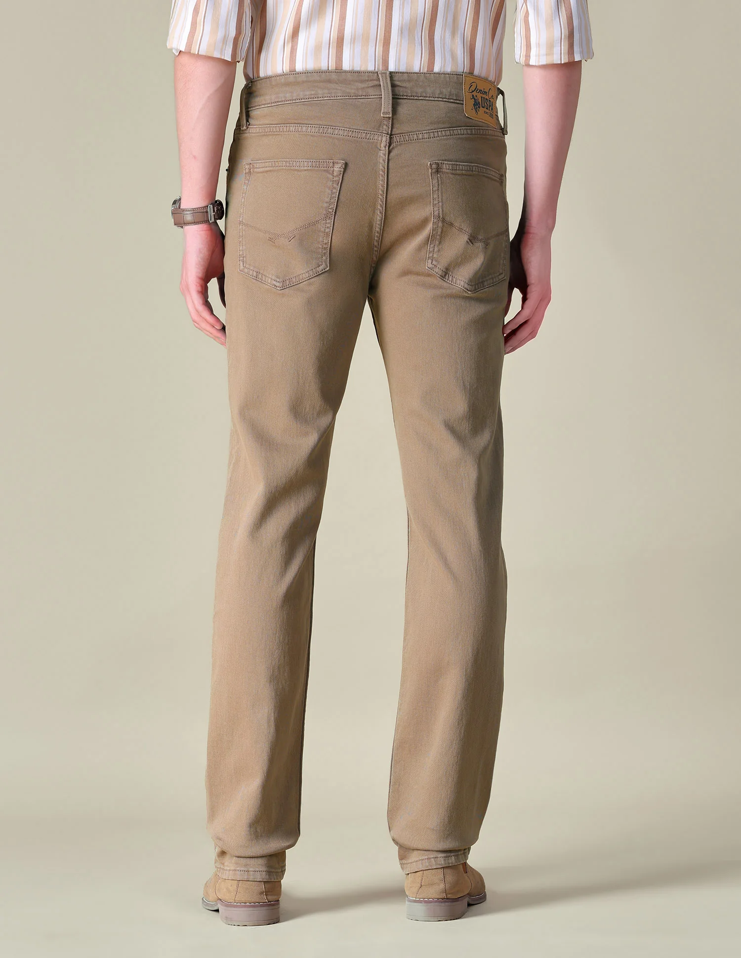 Slim Straight Fit Brown Jeans - Image 5