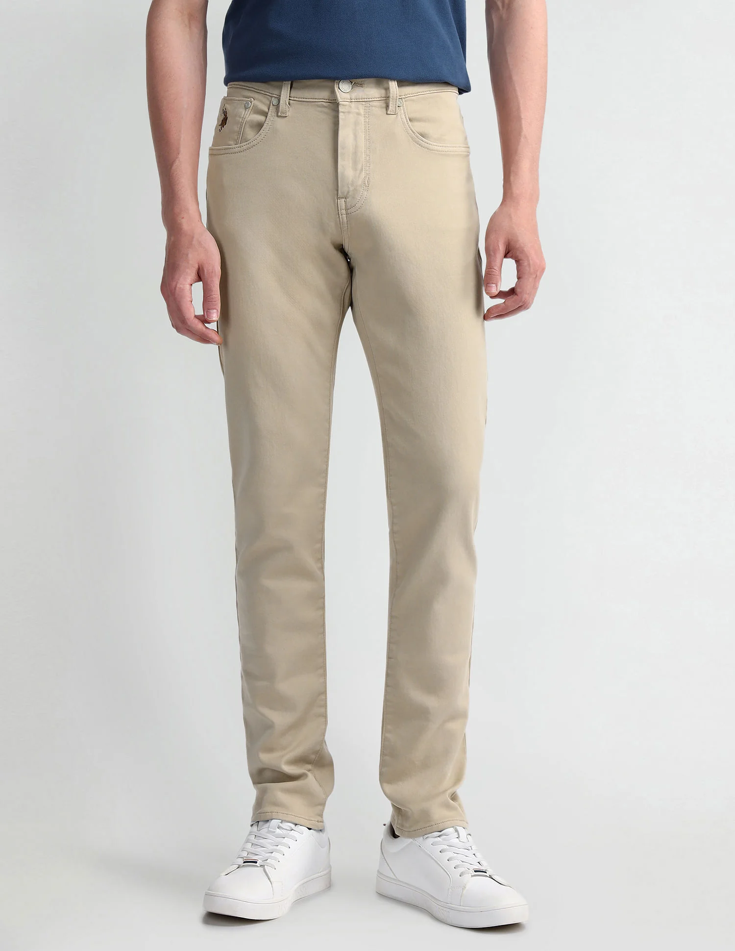 Slim Tapered Beige Jeans