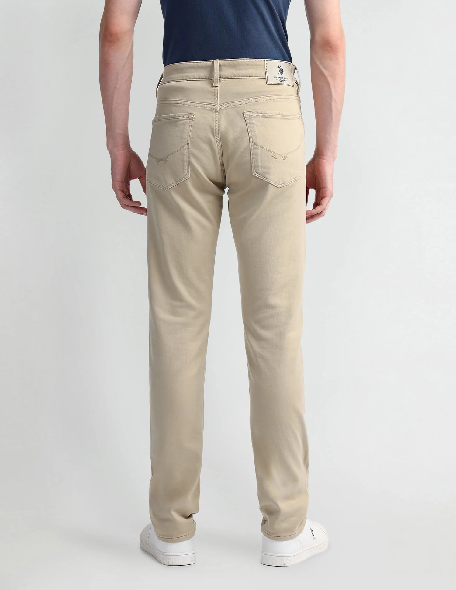 Slim Tapered Beige Jeans - Image 5
