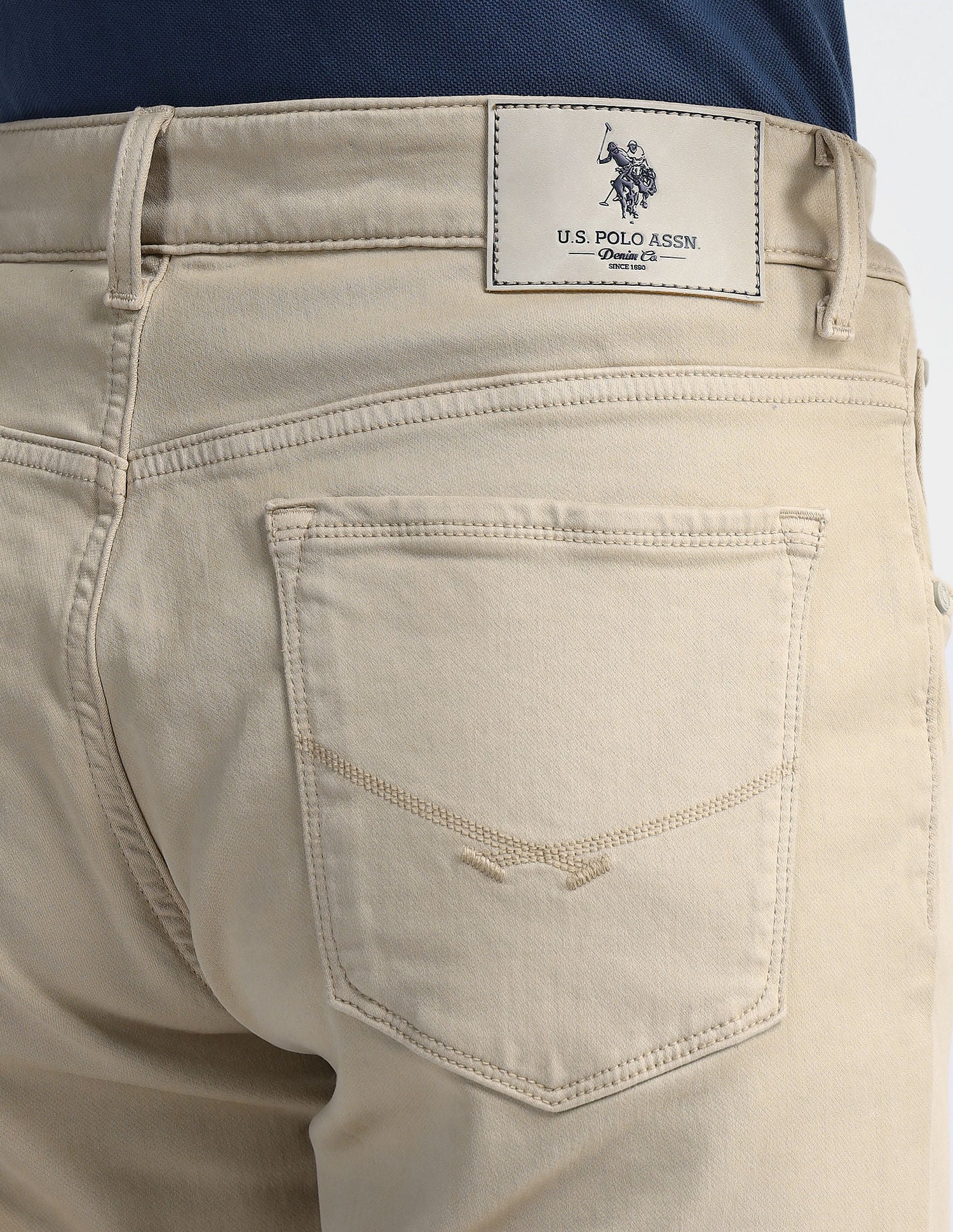 Slim Tapered Beige Jeans - Image 7