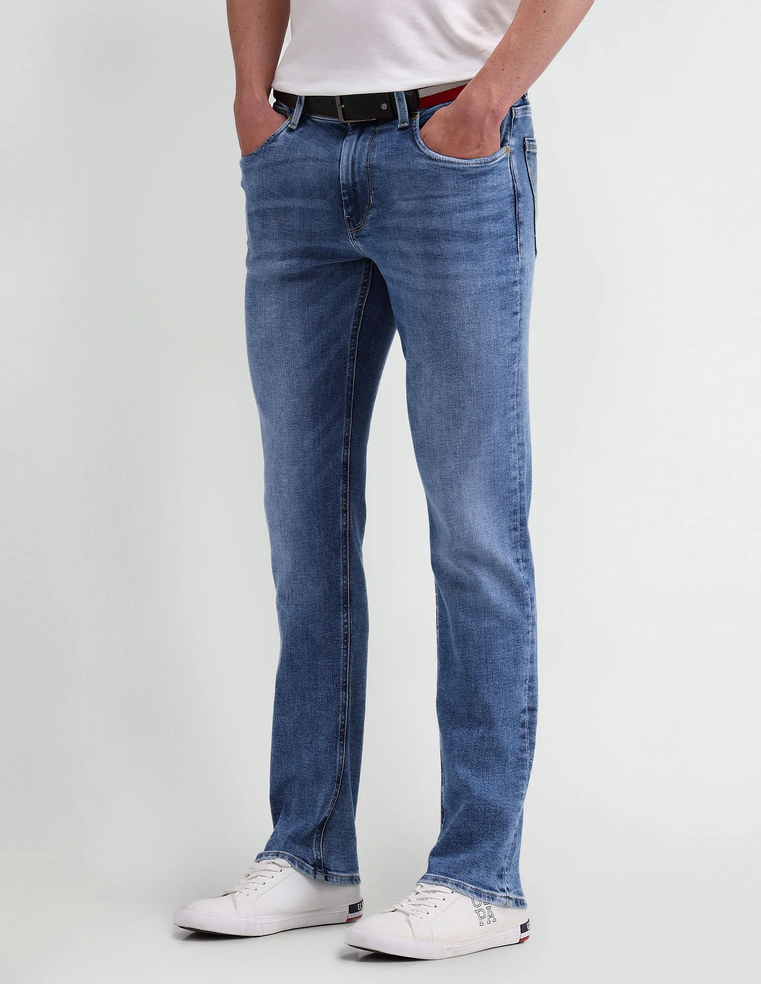 Slim Tapered Blue Jeans