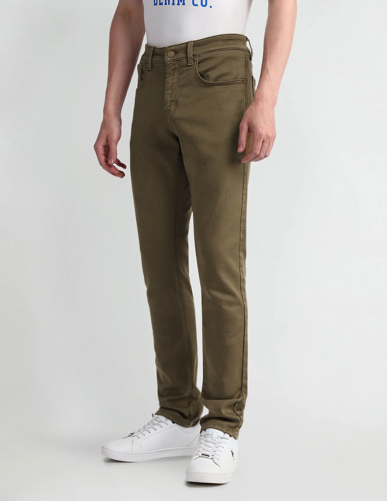 Slim Tapered Fit Beige Jeans - Image 4