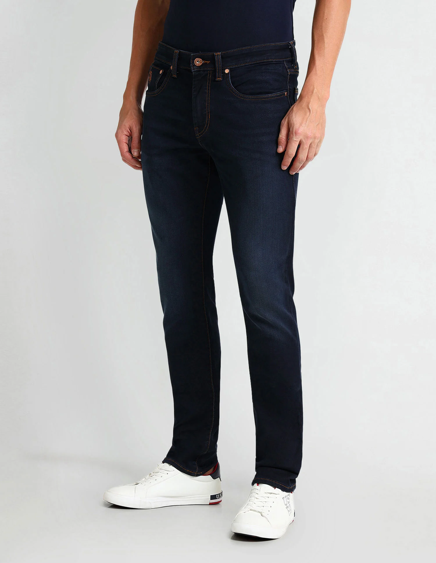 Slim Tapered Fit Blue Jeans - Image 3