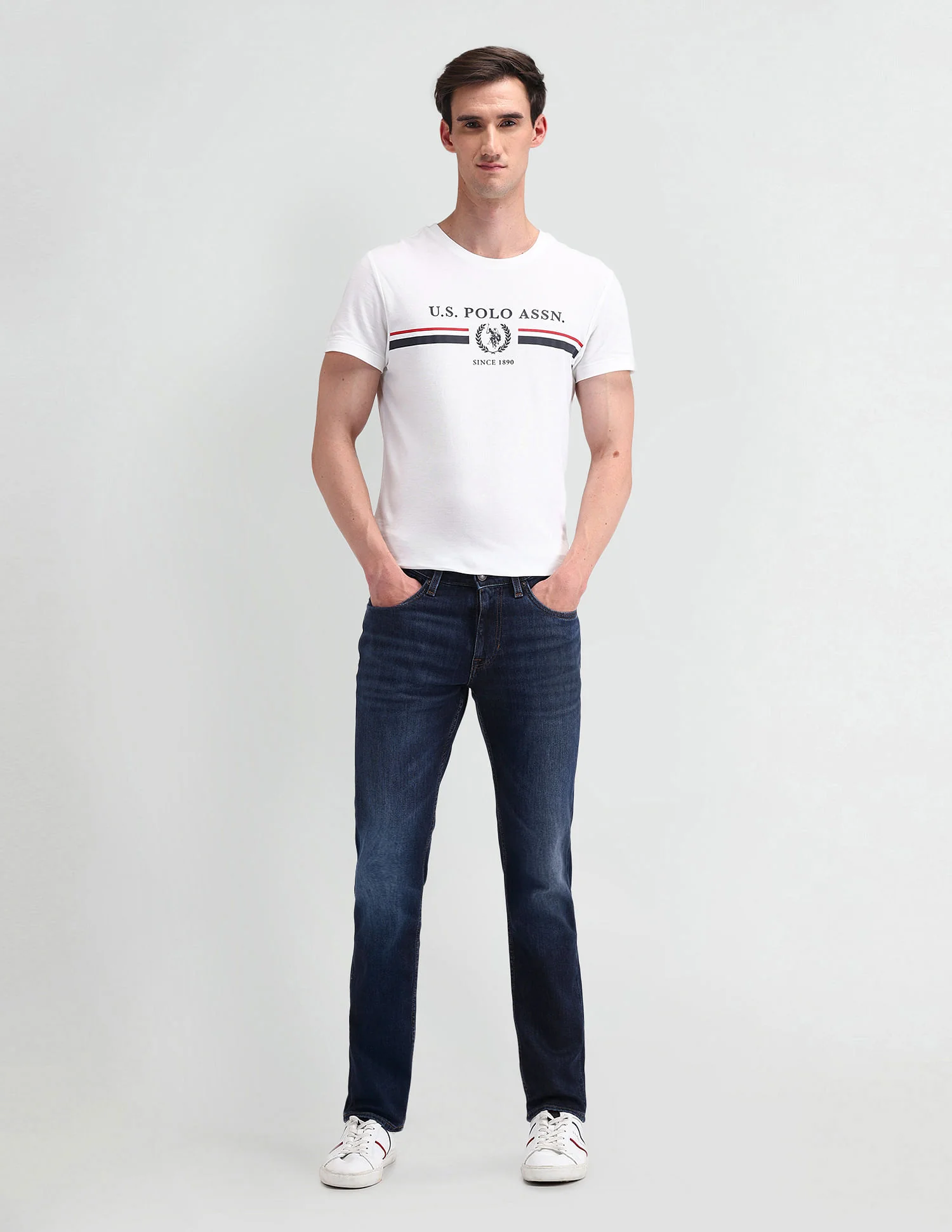Slim Tapered Fit Blue Jeans - Image 3