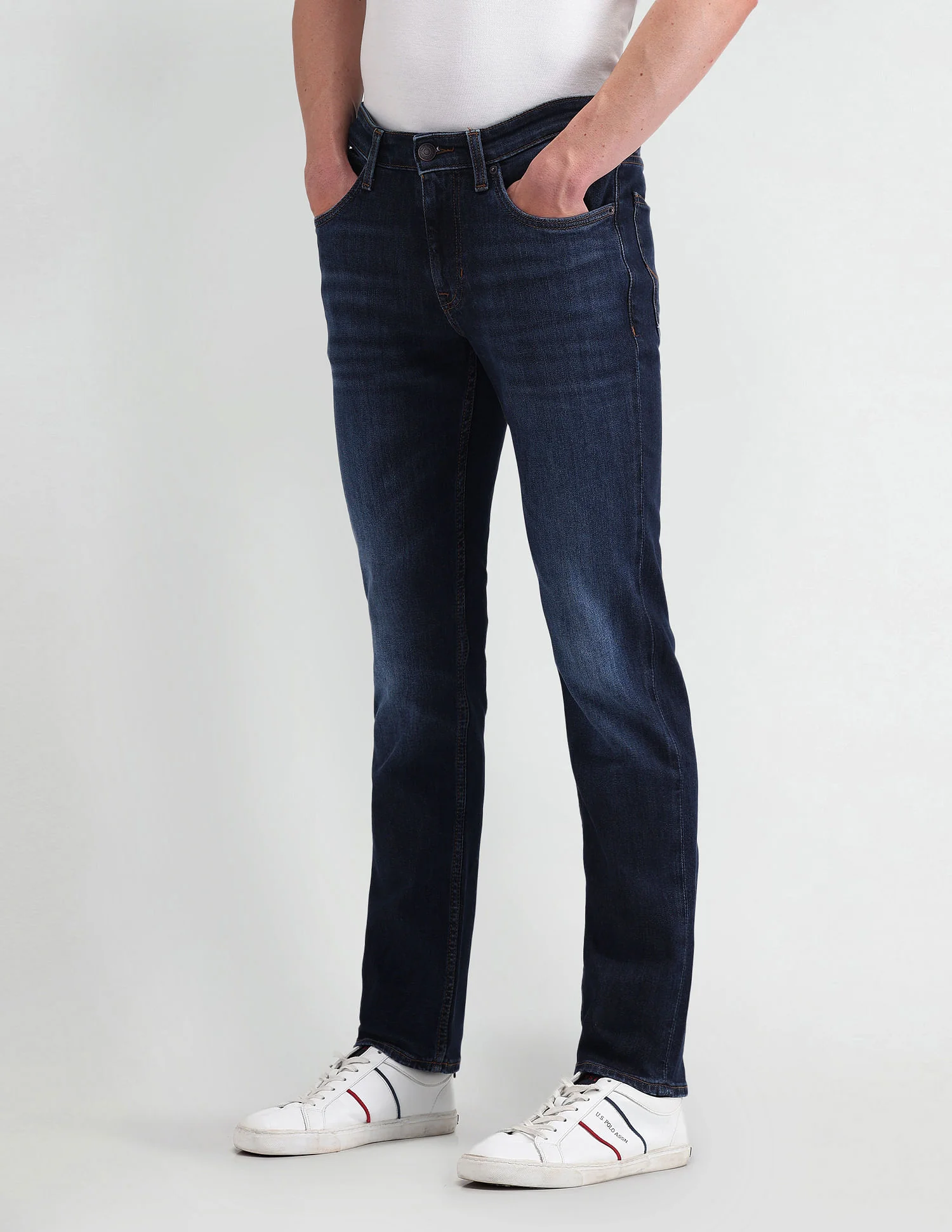 Slim Tapered Fit Blue Jeans - Image 4