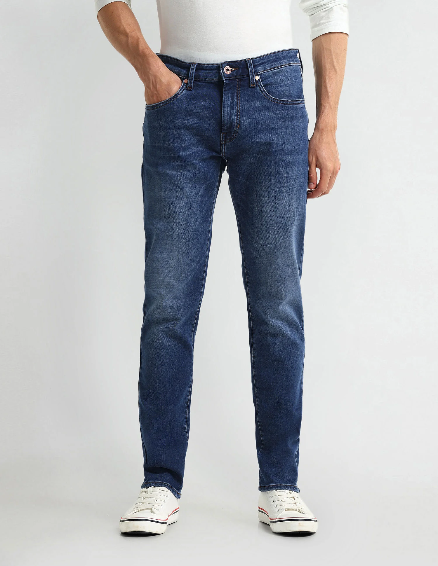 Slim Tapered Fit Blue Jeans - Image 6