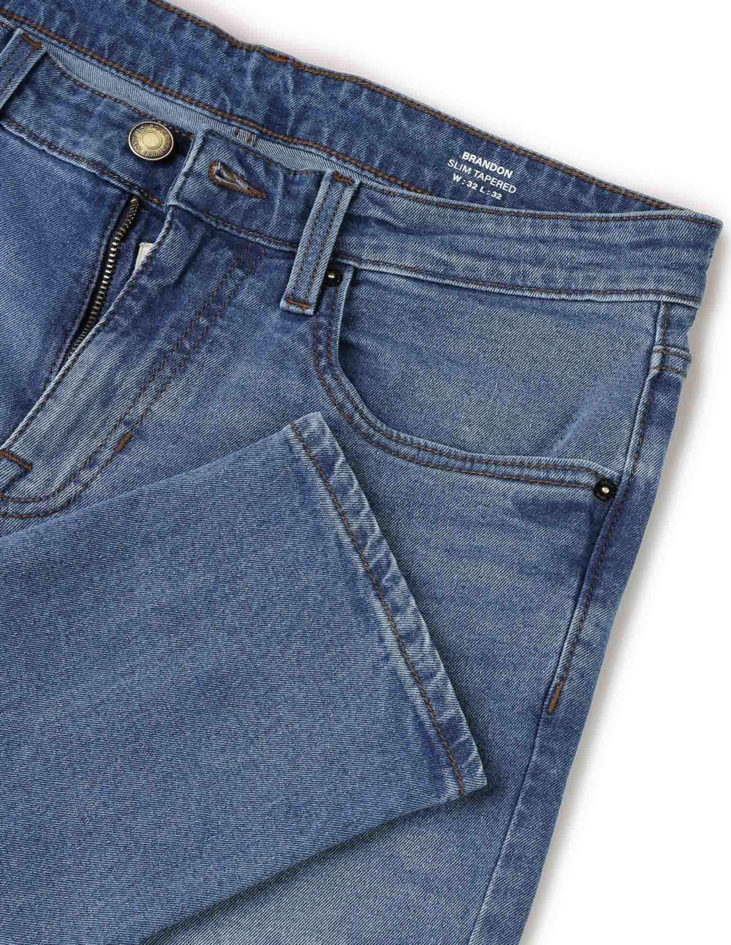 Slim Tapered Fit Blue Jeans - Image 2