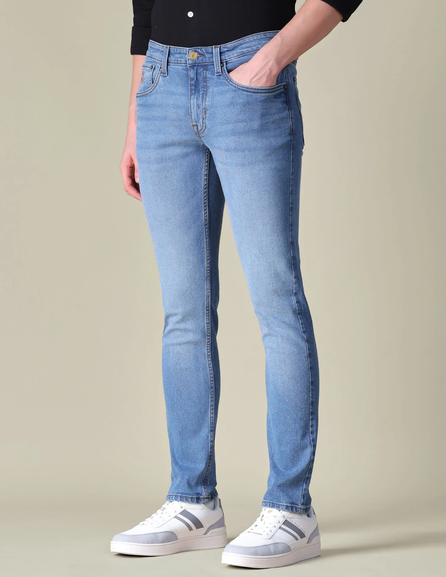 Slim Tapered Fit Blue Jeans - Image 4