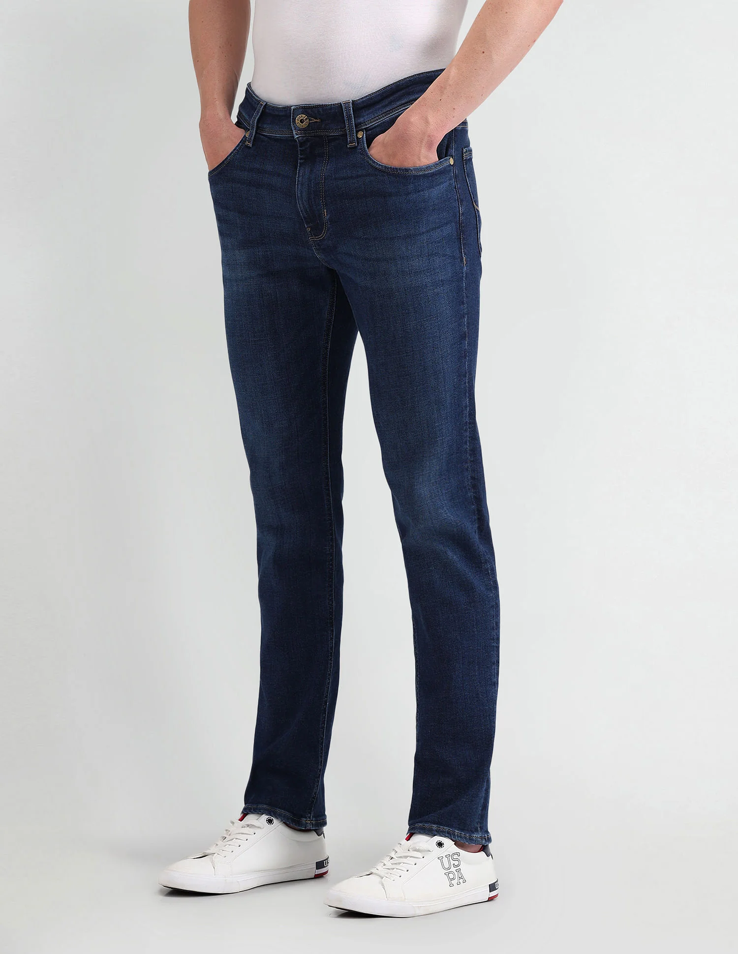 Slim Tapered Fit Blue Jeans - Image 4